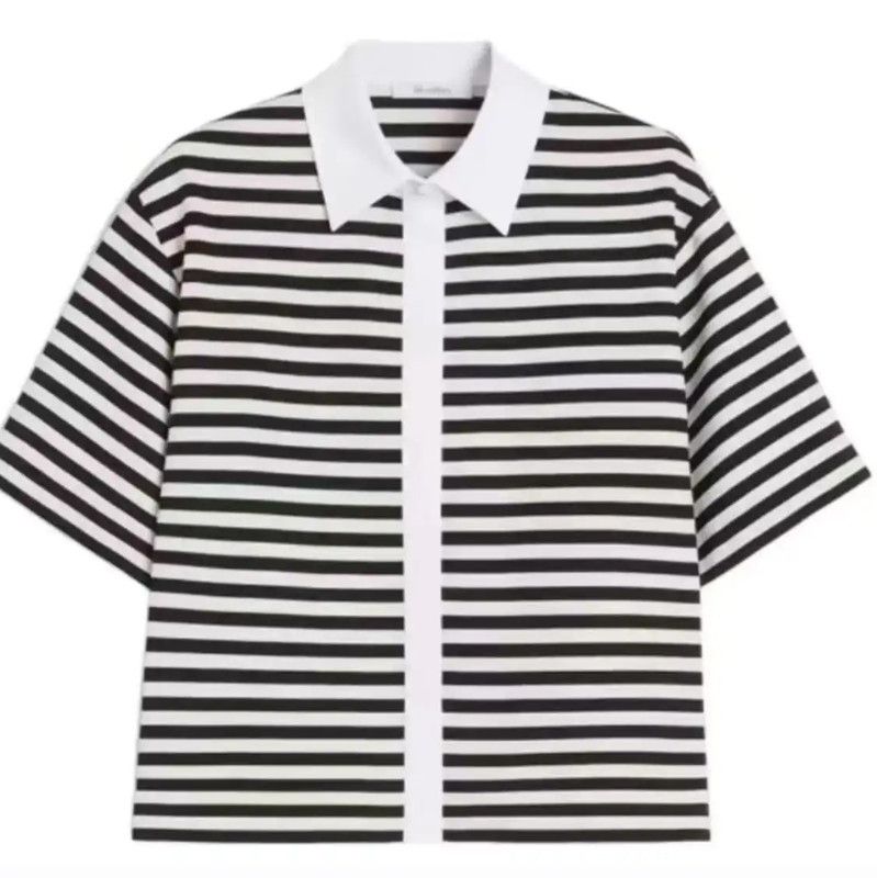 Max Mara MaxMara Striped Short Sleeve Cotton T-shirt 0089 Size M / US 6-8 / IT 42-44 - 1 Thumbnail