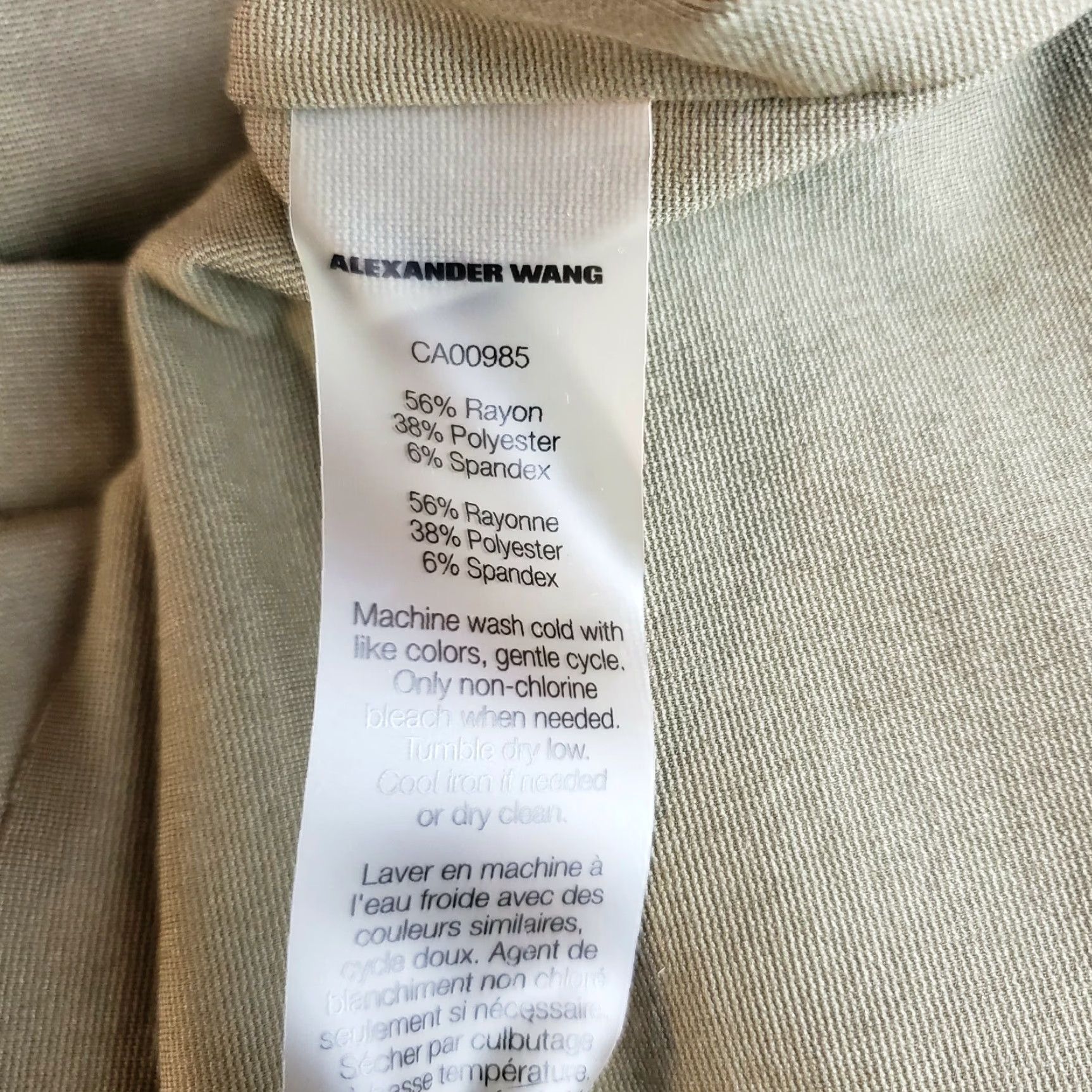 Alexander Wang T Alexander Wang Womens Skirt Sz Large Solid Green Rayon Blend Zips Midi Pencil Straight Skirt Womens L Green Zip 90s? Size 36" / US 14 / IT 50 - 4 Thumbnail