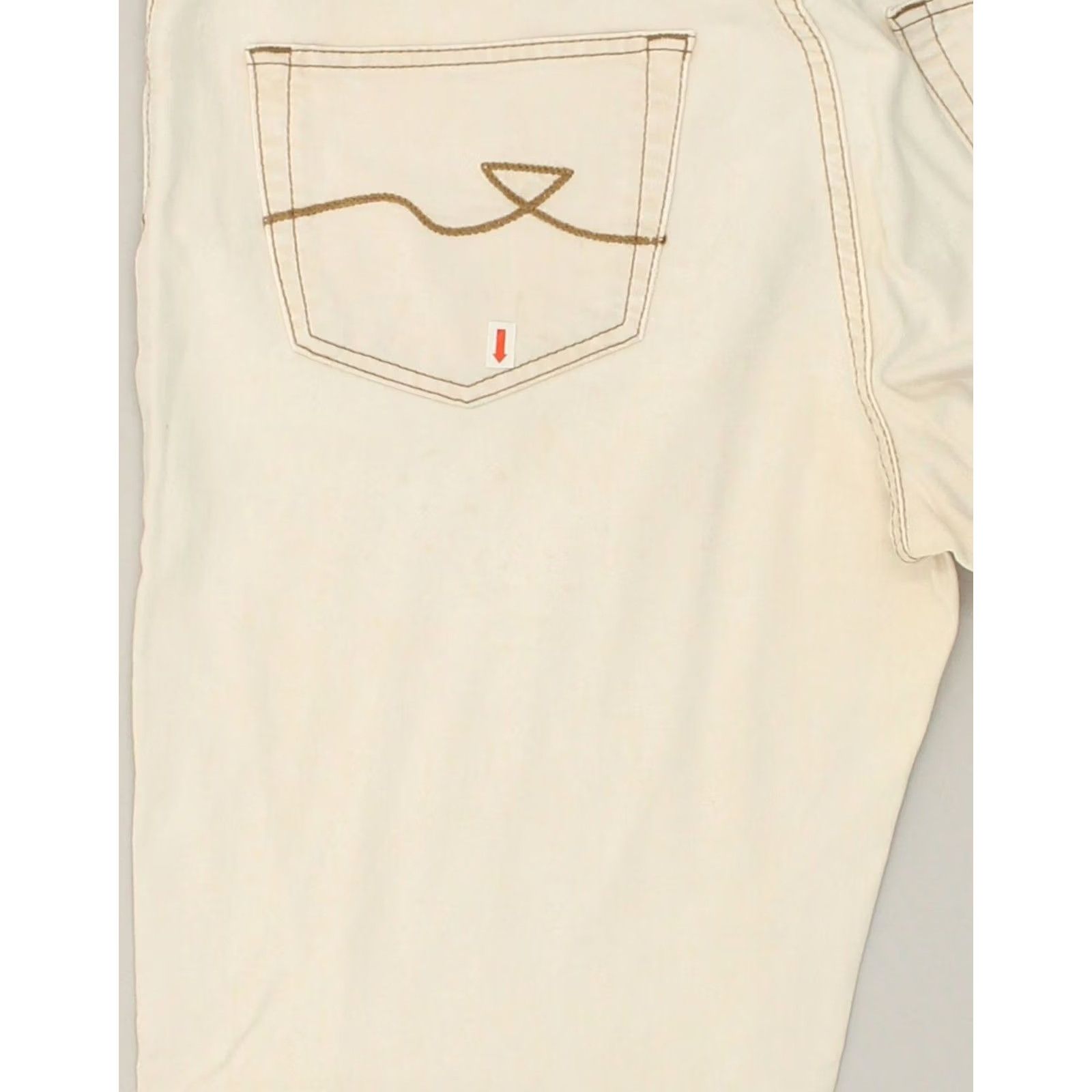 Trussardi TRUSSARDI JEANS Womens Straight Jeans Beige Cotton W34 L30 Size 24" / US 00 / IT 34 - 3 Thumbnail