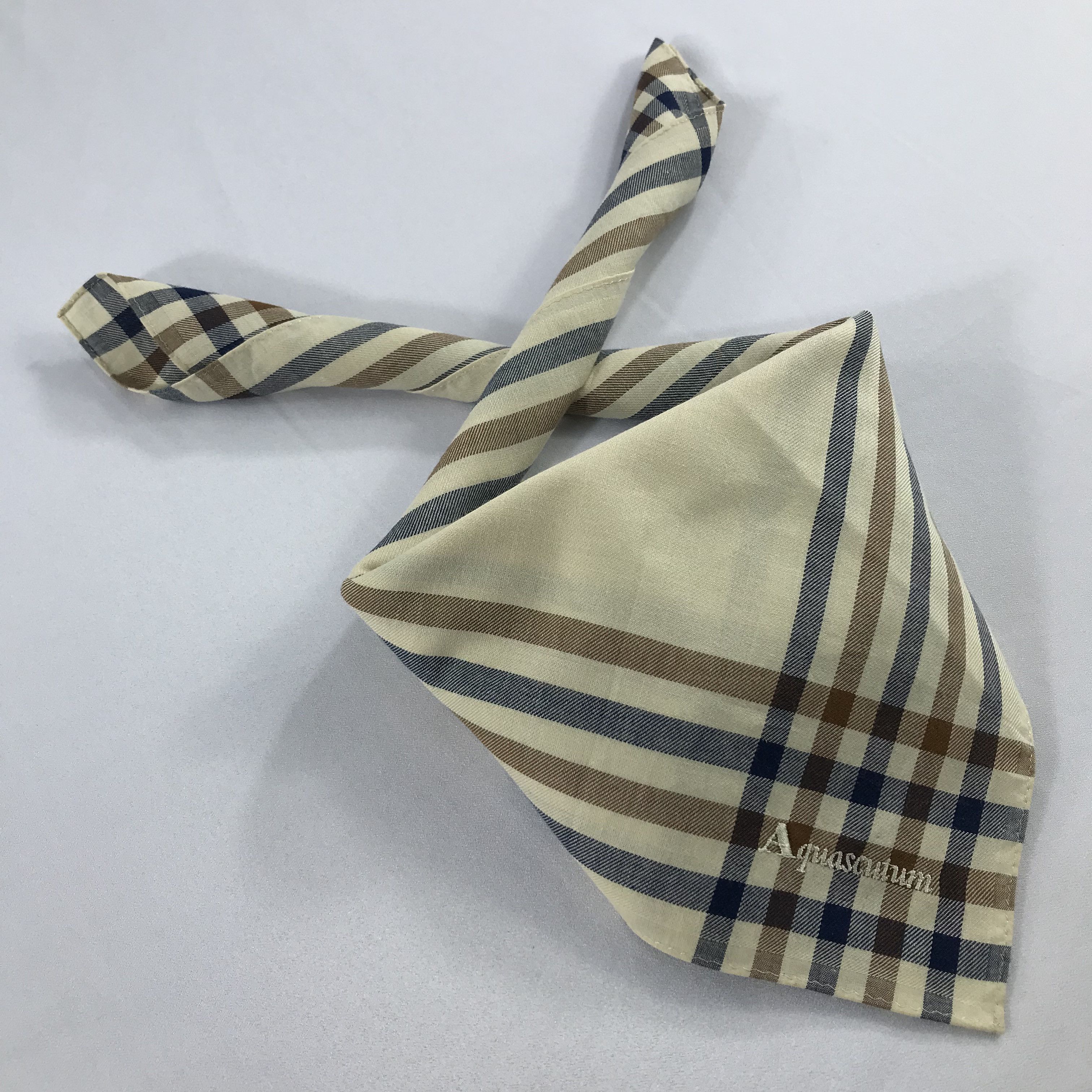 Aquascutum × Vintage Aquascutum Bandana / Handkerchief / Neckerchief - S2557 Size ONE SIZE - 4 Thumbnail