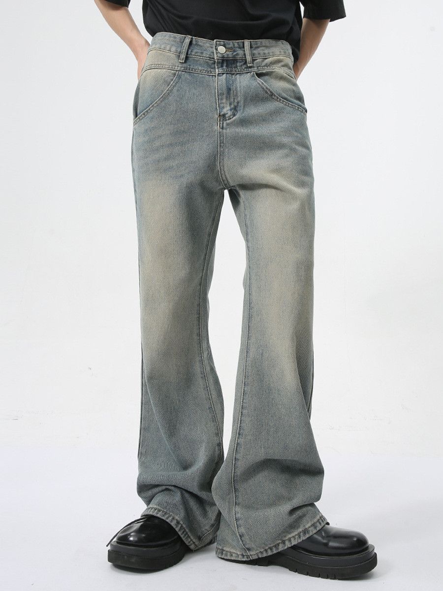 Vintage Men's retro high street vibe style loose flared washed jeans Size US 32 / EU 48 - 1 Thumbnail