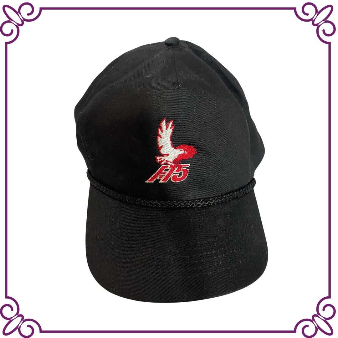 Other Vintage Embroidered F-15 Eagle Black Cap Trucker Hat Size ONE SIZE - 1 Thumbnail