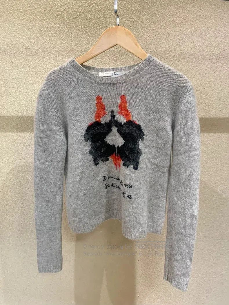 Dior Dior Bee Embroidery Gray Cashmere Sweater. Size US S / EU 44-46 / 1 - 1 Thumbnail