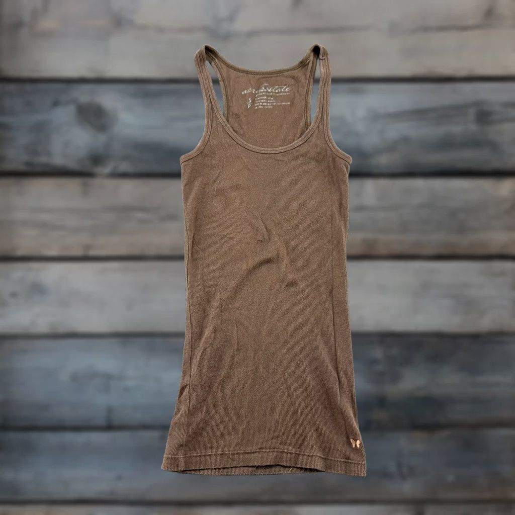 Aeropostale VINTAGE Aeropostale Tank Top Womens Small Brown Sleeveless Cami Ribbed Knit Y2K Size S / US 4 / IT 40 - 1 Thumbnail