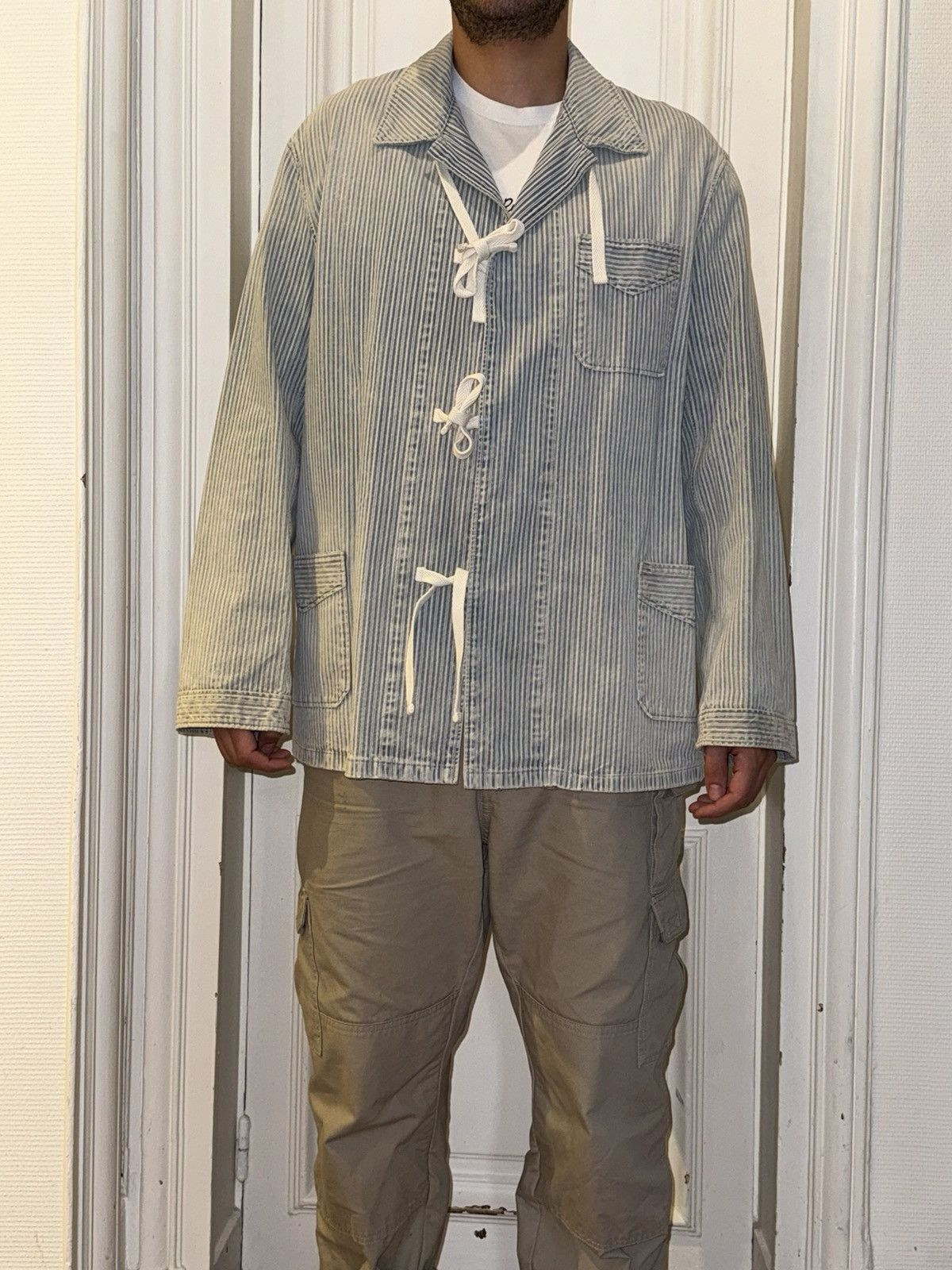 Maison Margiela Maison Margiela - Distressed Striped Gabardine Jacket Size US L / EU 52-54 / 3 - 1 Thumbnail