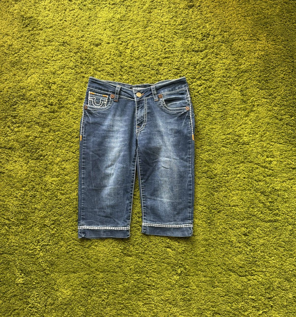 True Religion × Vintage 🇺🇸 True Religion Y2K vintage made in USA capri shorts Size 29" - 2 Thumbnail