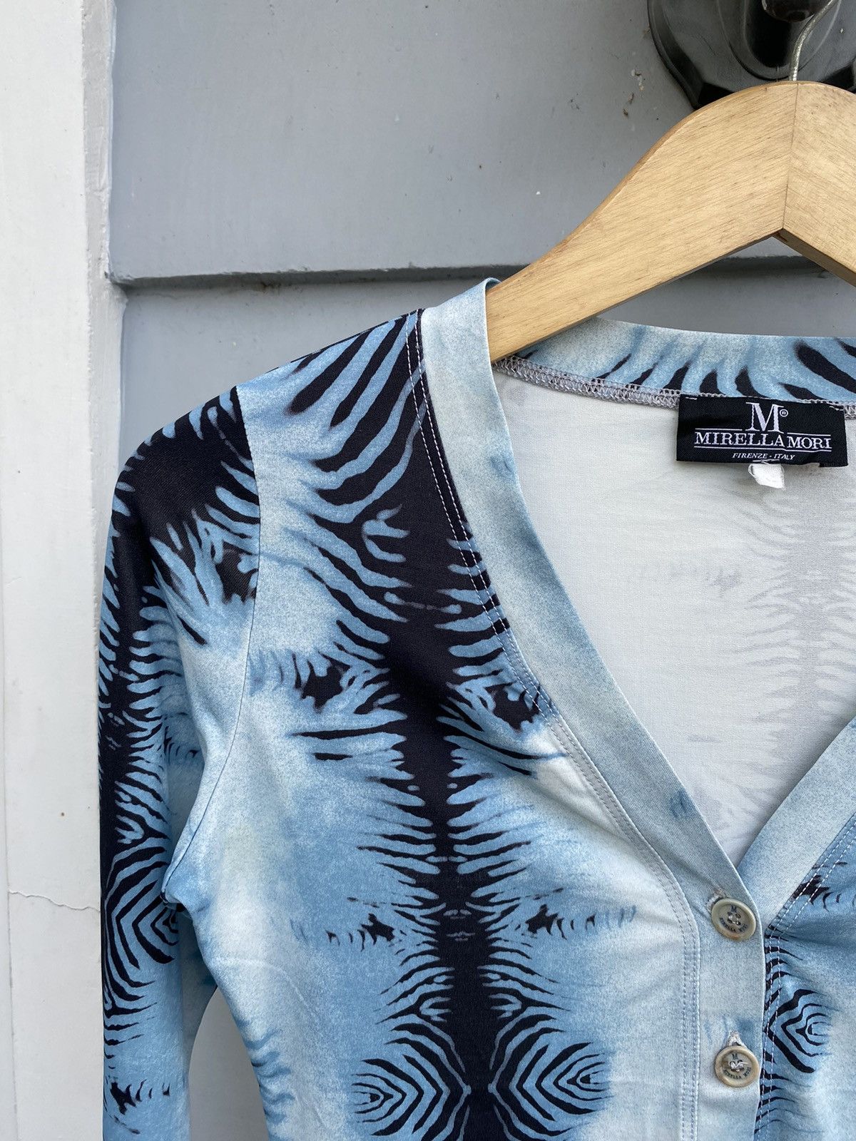 Vintage Tiger Print Blue Sky Cardigan Size S / US 4 / IT 40 - 3 Thumbnail