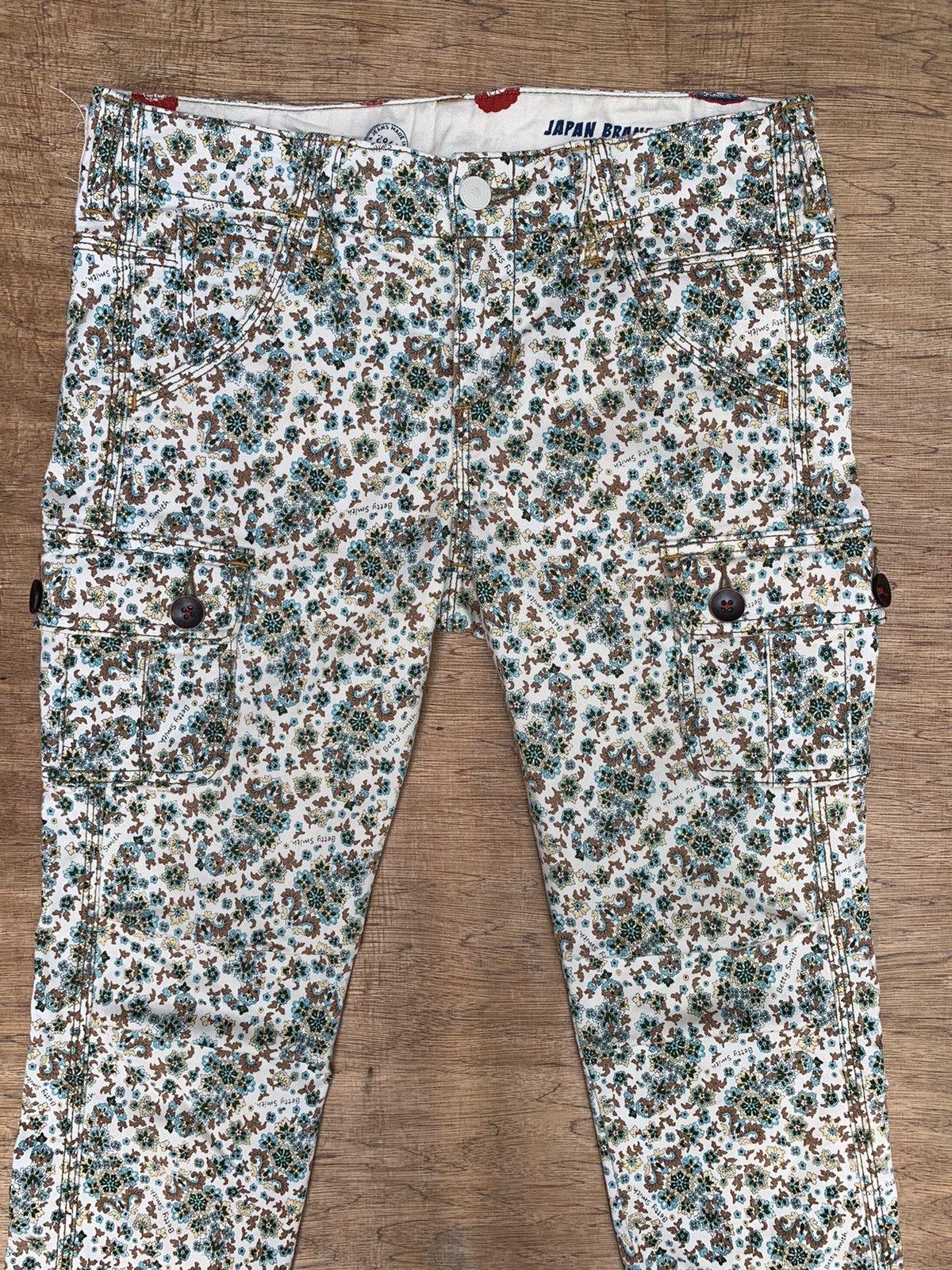 Japanese Brand Betty Smith Origin Is Kojima Streching Fullprint Cargo Pant Size 29" - 7 Thumbnail