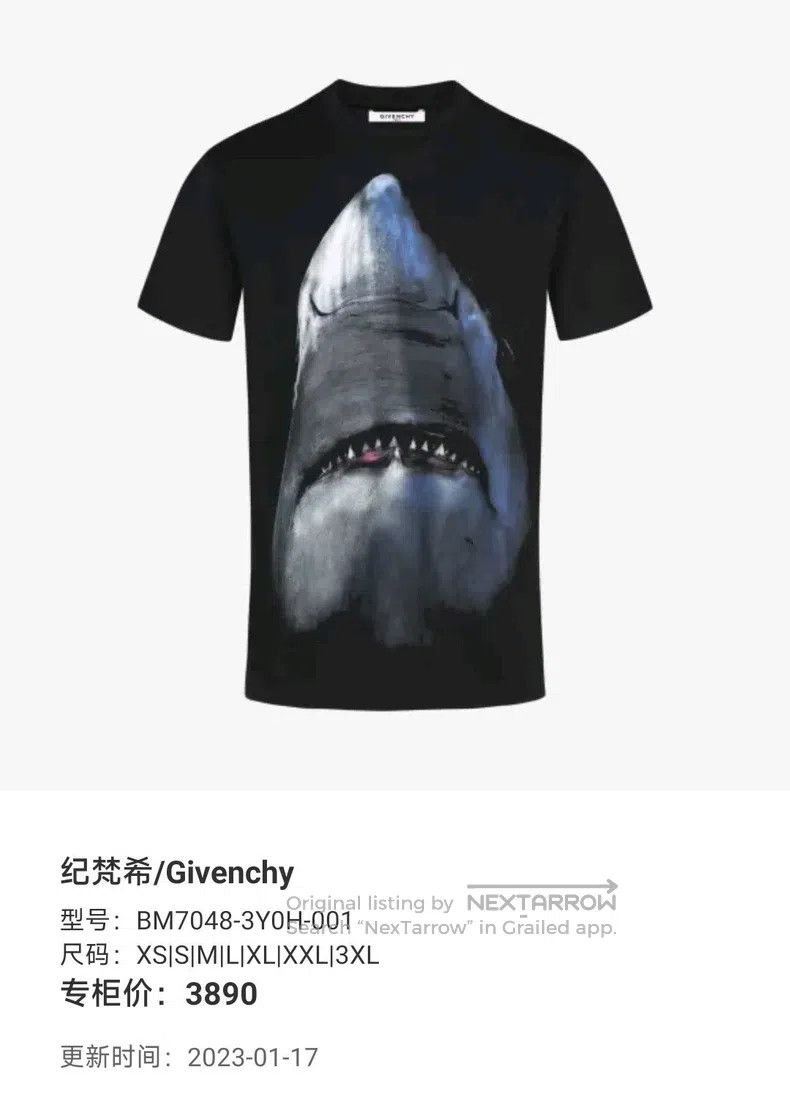Givenchy Givenchy Short-sleeve T-shirt with shark print (M size, le Size US M / EU 48-50 / 2 - 9 Thumbnail