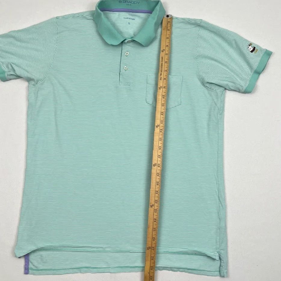 Vintage VINTAGE B. Draddy Polo Shirt Mens L Green Striped Rehoboth Beach Golf Performance Sport Size US L / EU 52-54 / 3 - 5 Thumbnail