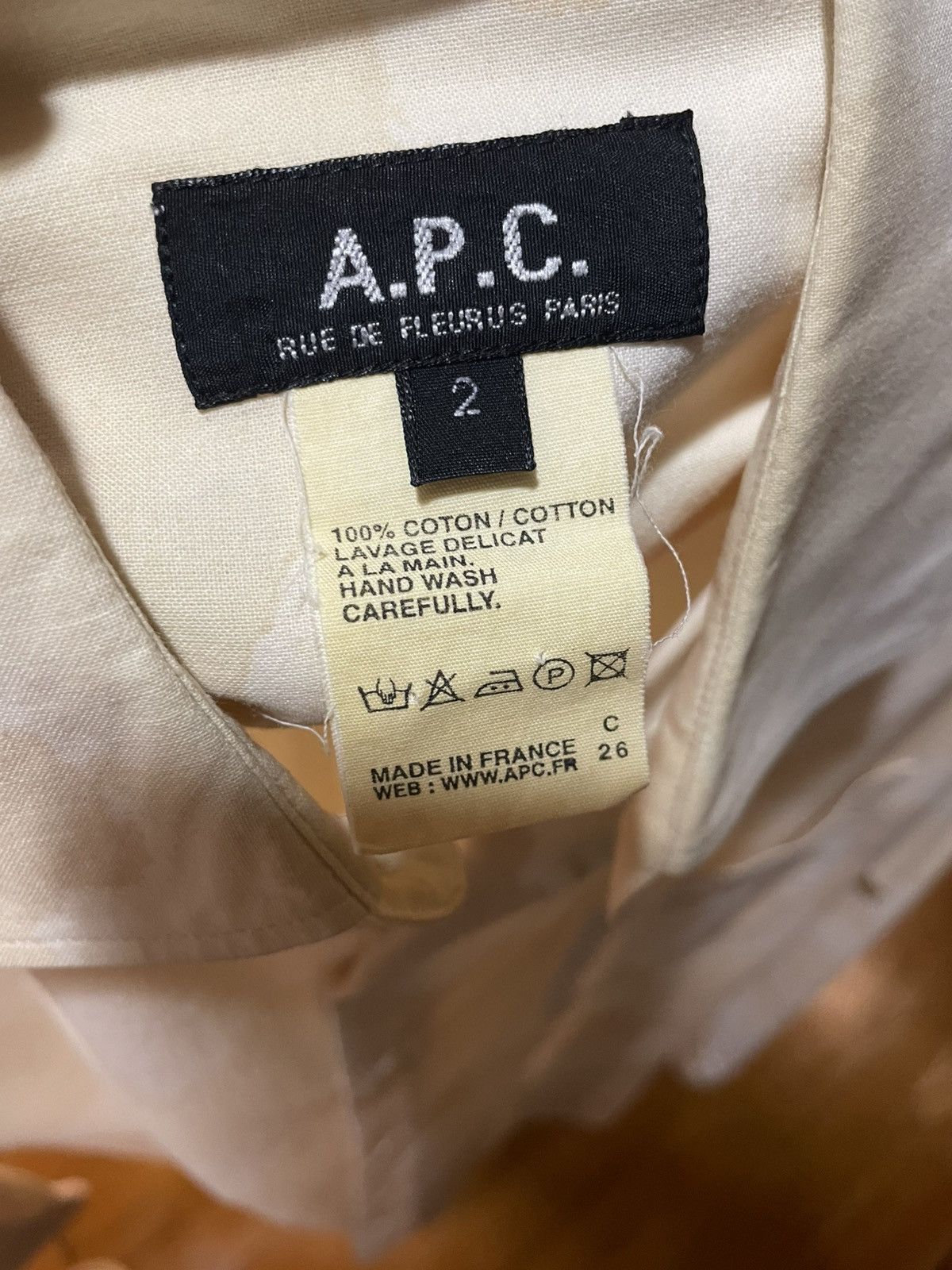 A.P.C. APC wine spread shirts Size US M / EU 48-50 / 2 - 3 Thumbnail
