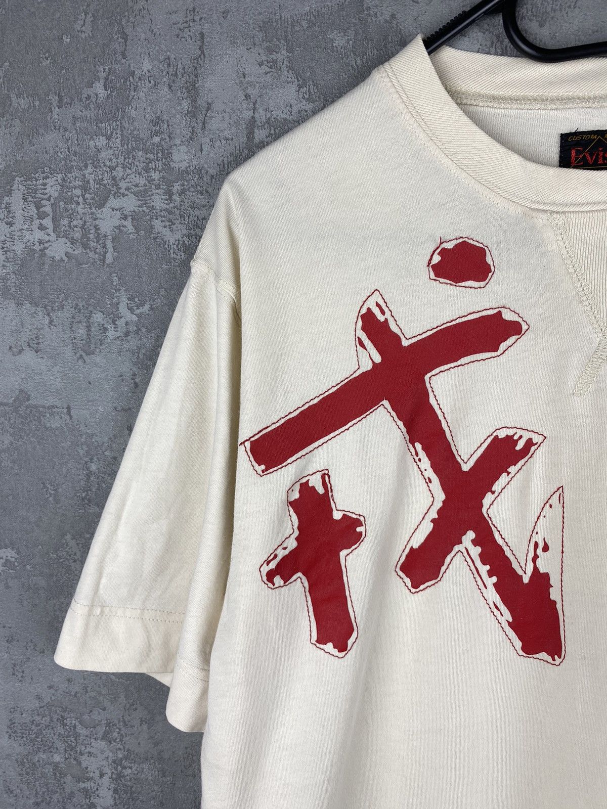 Evisu Evisu Japan vintage beige T-shirt big logo Size US M / EU 48-50 / 2 - 2 Thumbnail