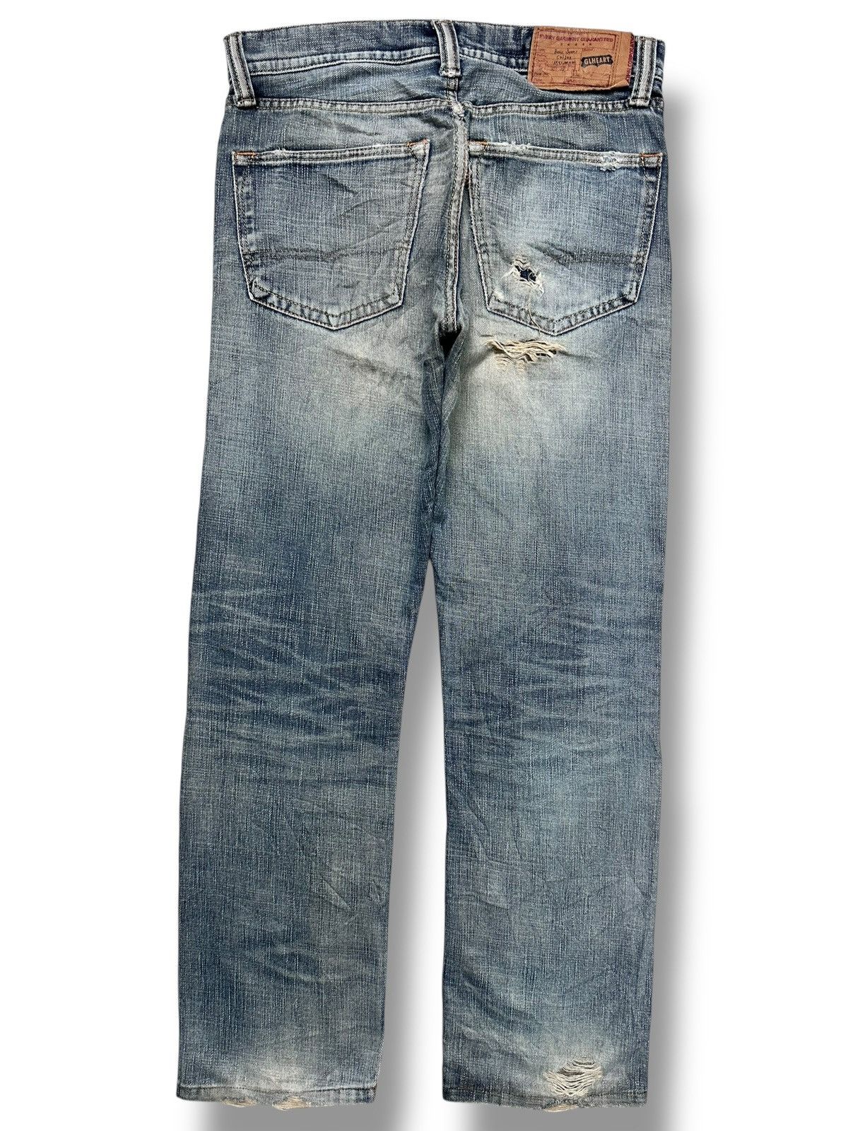 Japanese Brand GILHEART Distressed Japan Denim Straight Jeans With Faded Size US 33 - 3 Thumbnail