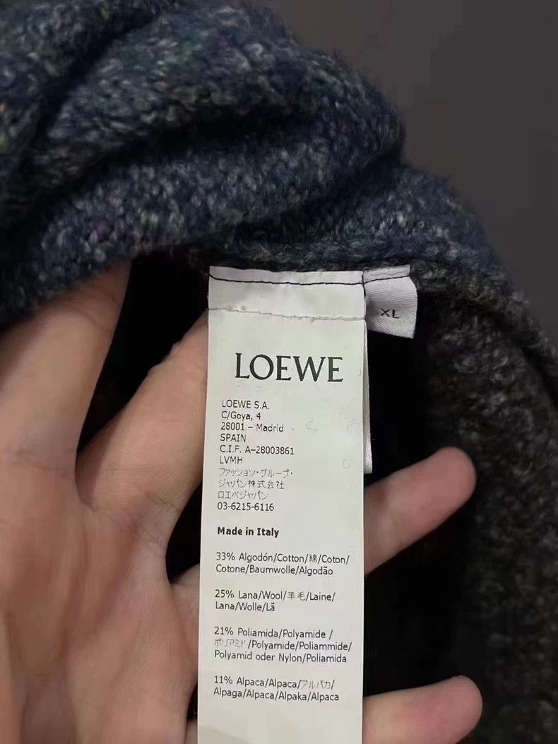 Loewe LOEWE Black and gray snowflake embroidered sweater hoodie Size US XL / EU 56 / 4 - 4 Thumbnail