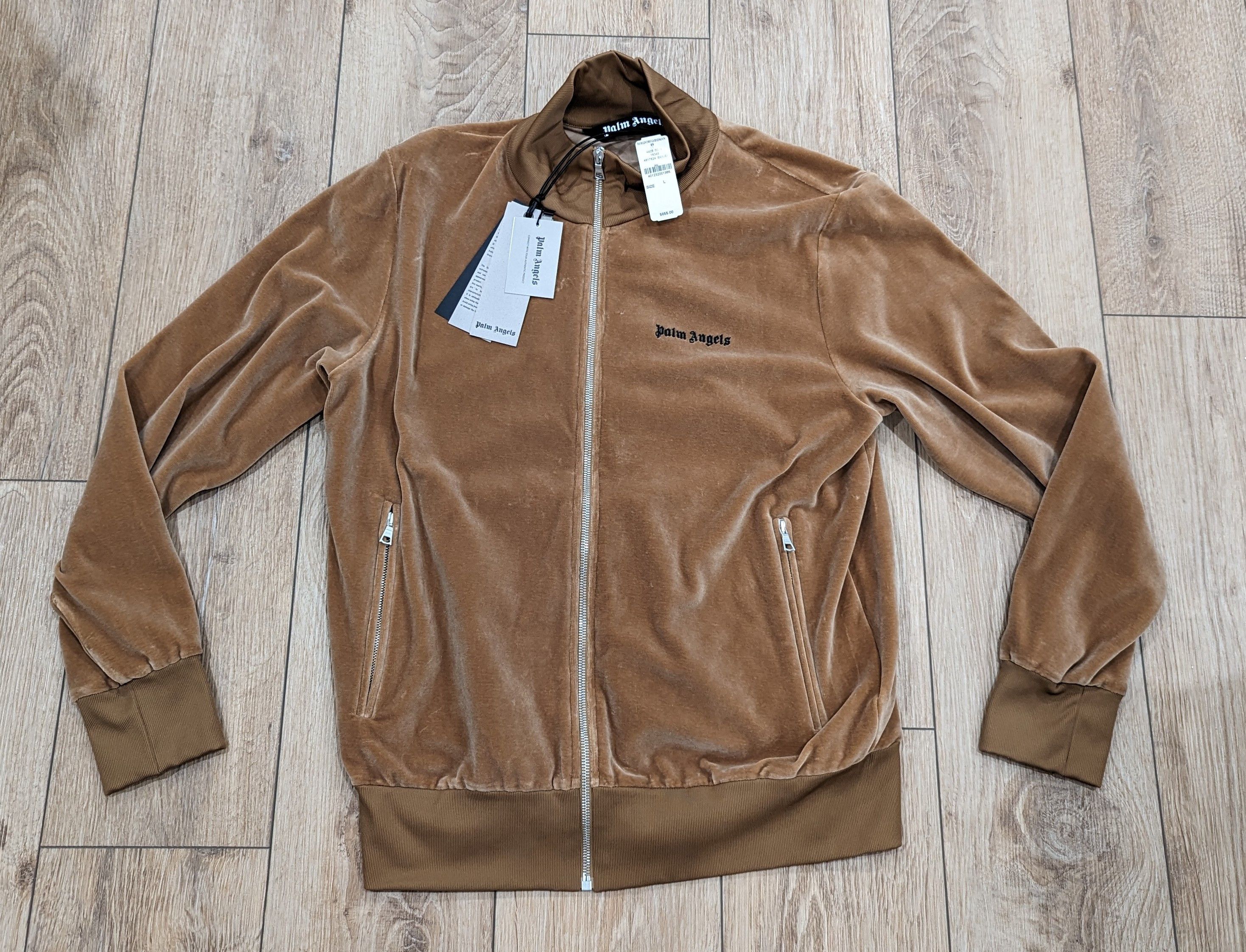 Palm Angels PALM ANGELS Velvet Side Stripe Track Jacket Beige Large Size US L / EU 52-54 / 3 - 1 Thumbnail