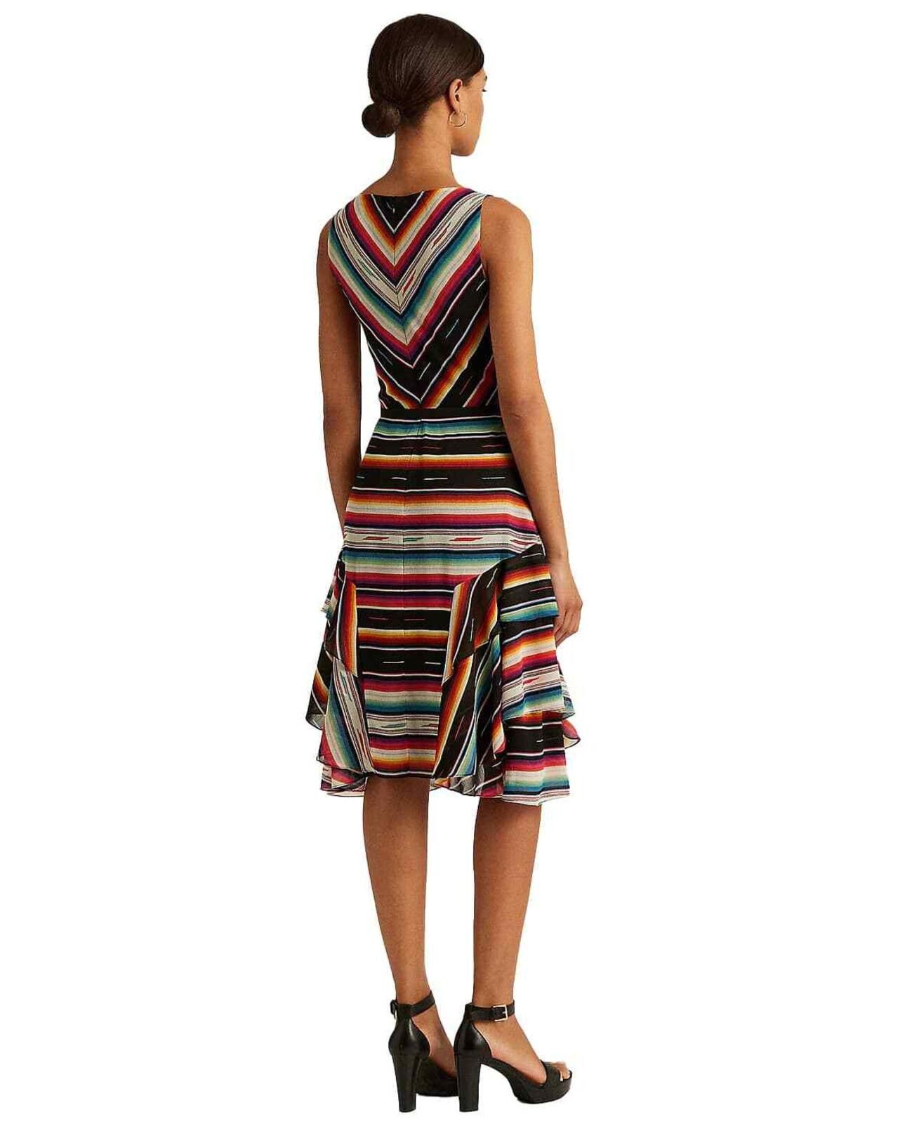 Lauren Ralph Lauren Lauren Ralph Lauren Striped Crinkle Georgette Dress 4 Size S / US 4 / IT 40 - 2 Thumbnail