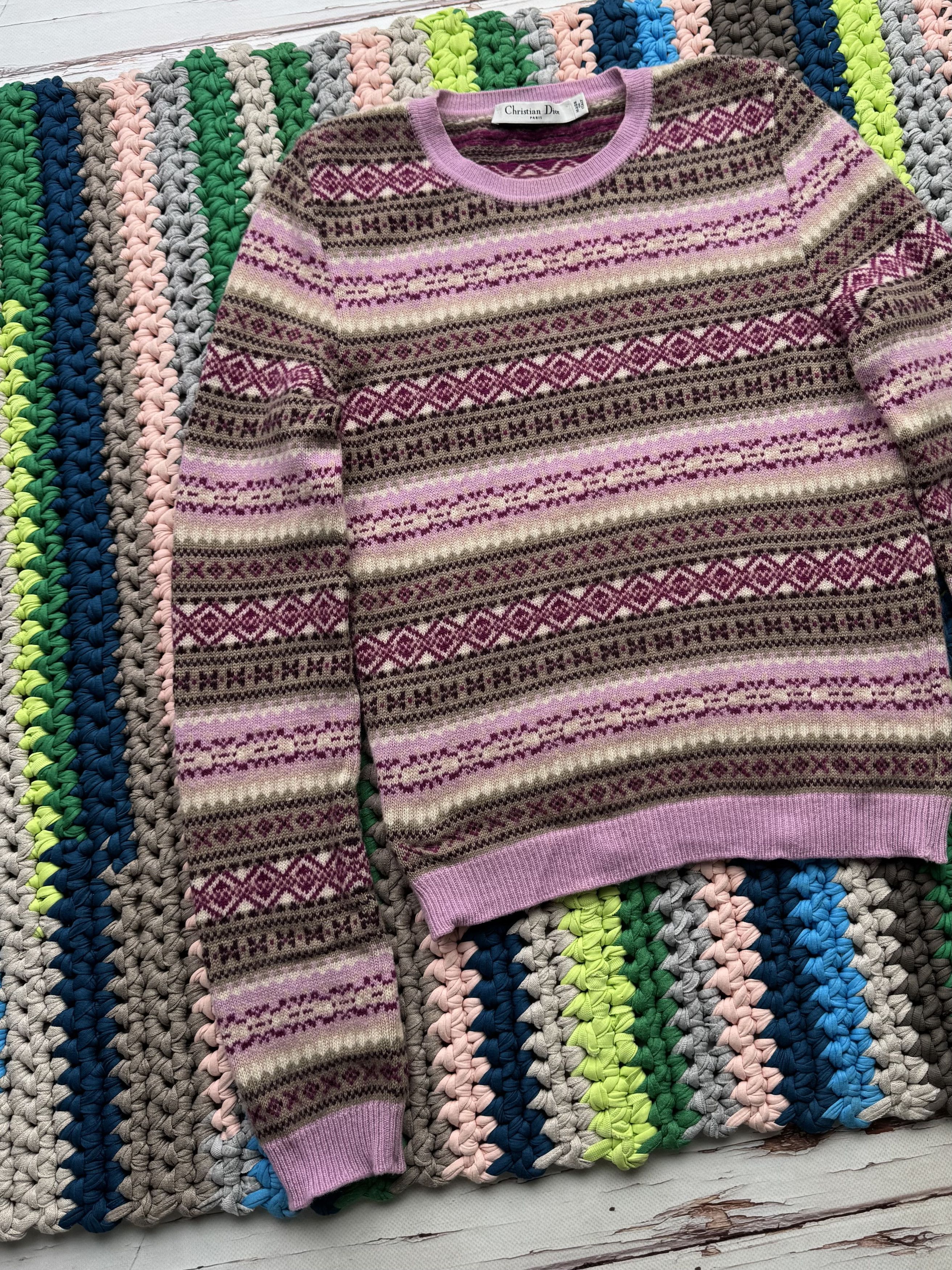 Dior Christian Dior Laine - Wool/Cashmere Arztec Sweater (V117) Size M / US 6-8 / IT 42-44 - 2 Thumbnail