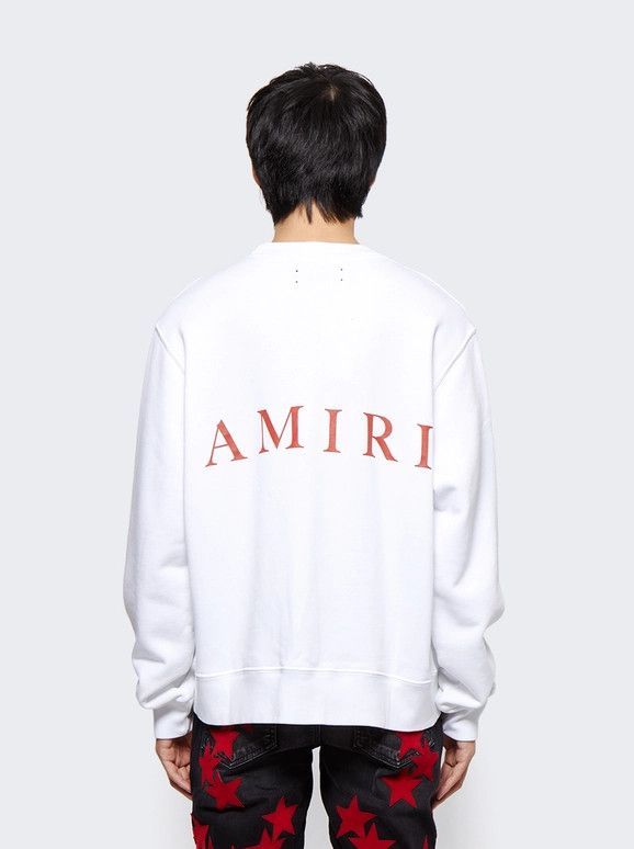 Amiri o1gr1nt1124 MA Logo Crewneck Sweatshirt in White Red Size US S / EU 44-46 / 1 - 5 Thumbnail