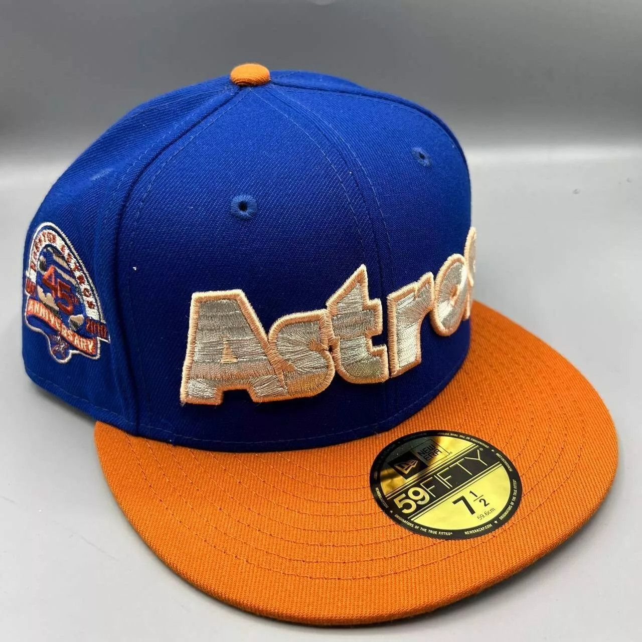 New Era Houston Astros Hat Men 7 1/2 59Fifty New Era MLB Fitted Cap Size ONE SIZE - 1 Thumbnail
