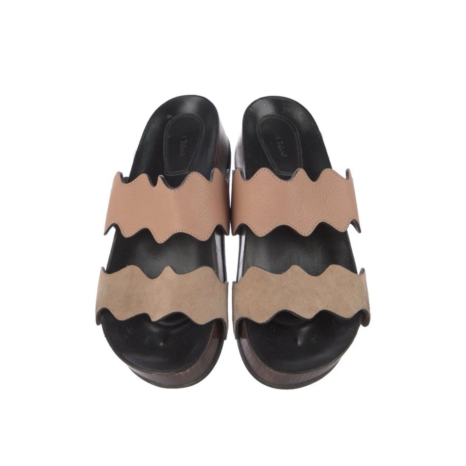Chloe Authentic Chloe Carrara Scalloped slide sandal Gray Size 37 Size US 7 / IT 37 - 1 Thumbnail