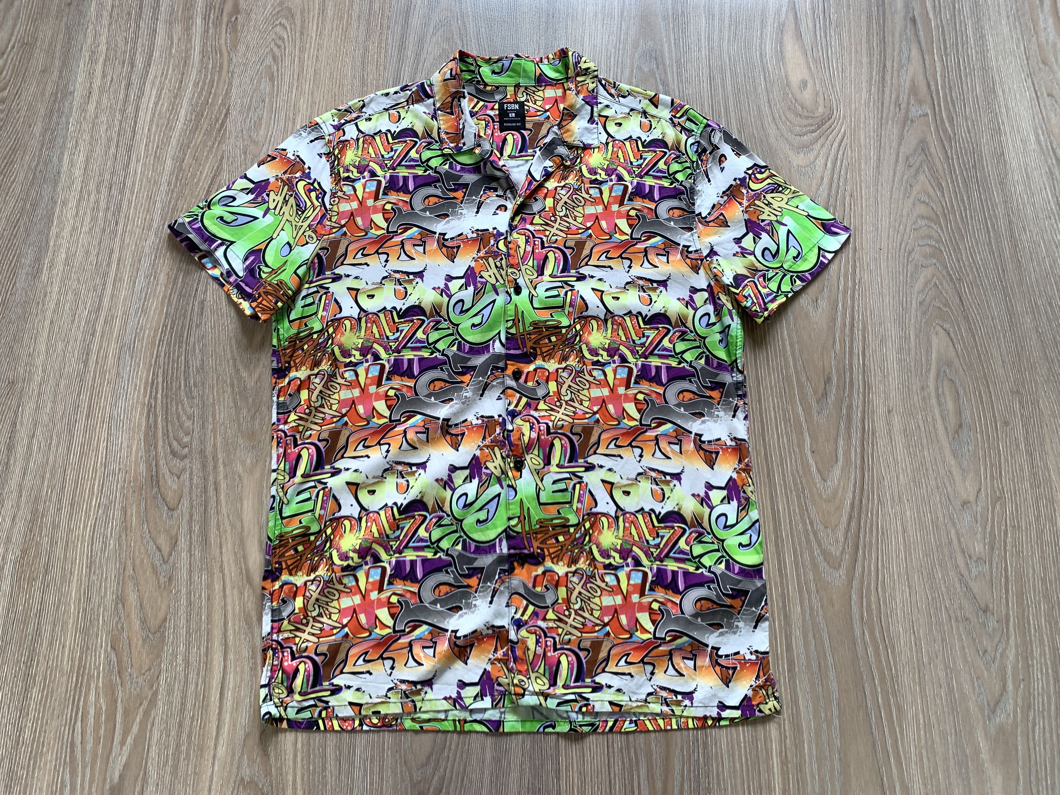 Other Fishbone Graffiti Printed Hawaiian Shirt Size US L / EU 52-54 / 3 - 2 Thumbnail