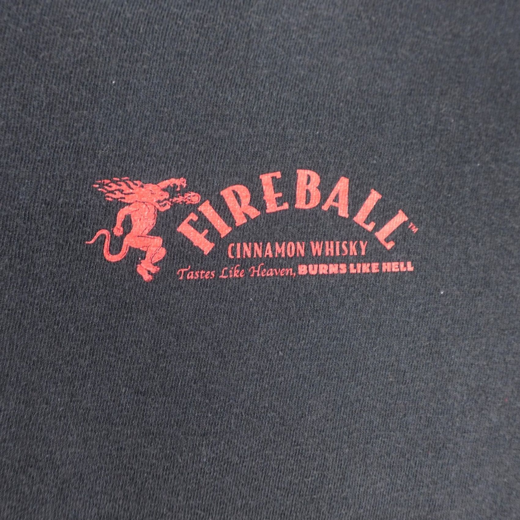 Delta Vintage Fireball Shirt Mens XL Cinnamon Whisky Promo Tee Black Delta Pro Weight Size US XL / EU 56 / 4 - 5 Thumbnail