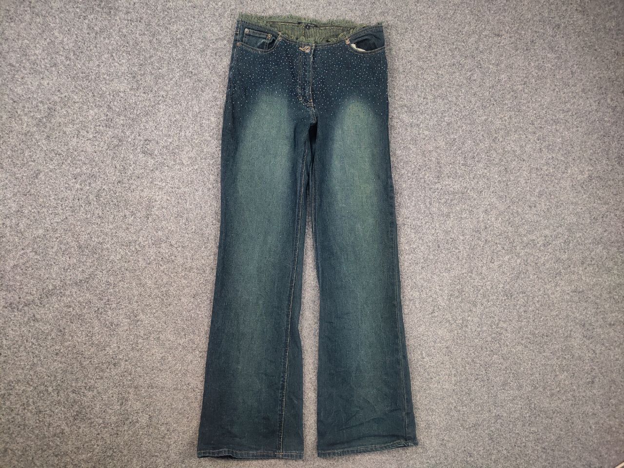 Le Grande Bleu (L.G.B.) Vintage Y2K Hysteric LGB If Six Was Nine Blue Flared Jeans Size 29" - 6 Thumbnail