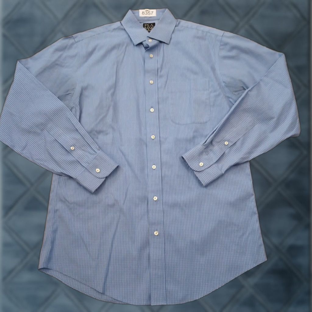 Jos. A. Bank Jos A Bank Shirt Mens Size 16 Blue Plaid Long Sleeve Button Up Cotton Size US L / EU 52-54 / 3 - 1 Thumbnail