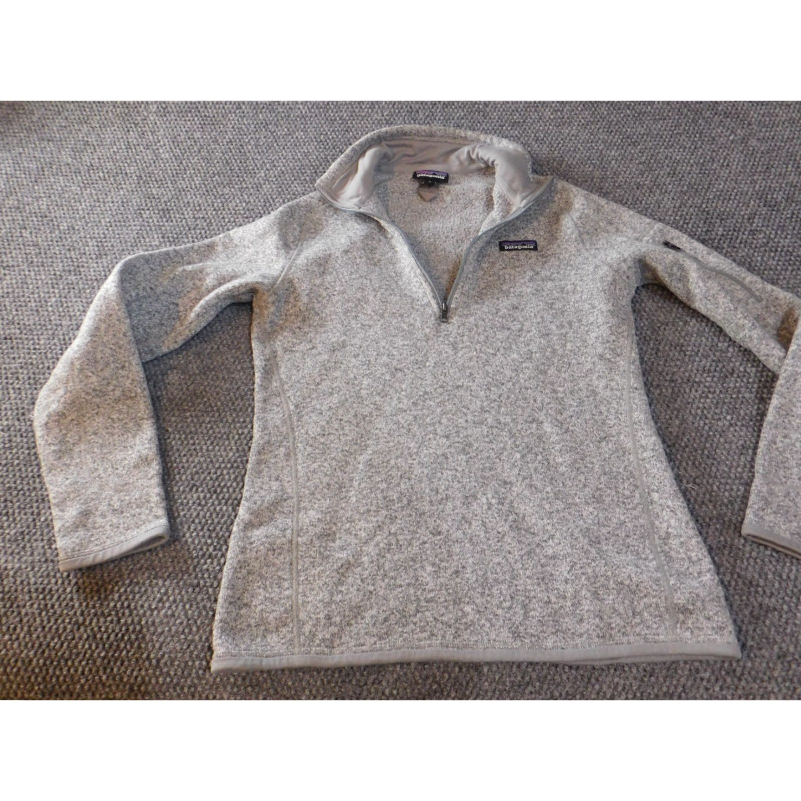 Patagonia Patagonia Sweater Women M Gray Pullover 1/4 Zip Fleece Outdoor Raglan Sleeve Logo Pocketed Regular Knit Open-Knit"} Size M / US 6-8 / IT 42-44 - 3 Thumbnail