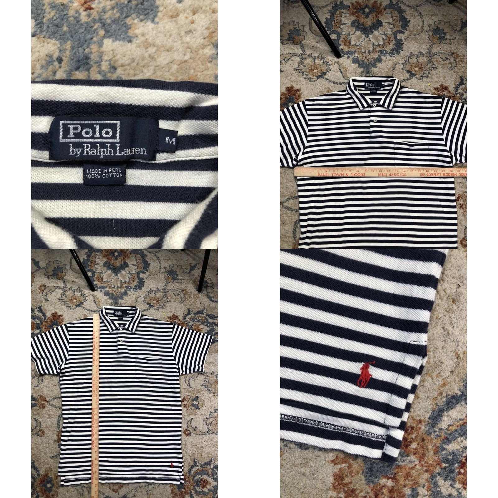 Polo Ralph Lauren Polo by Ralph Lauren Polo Shirt Mens M Blue White Stripe Pocket Nautical Shirt Size US M / EU 48-50 / 2 - 8 Thumbnail