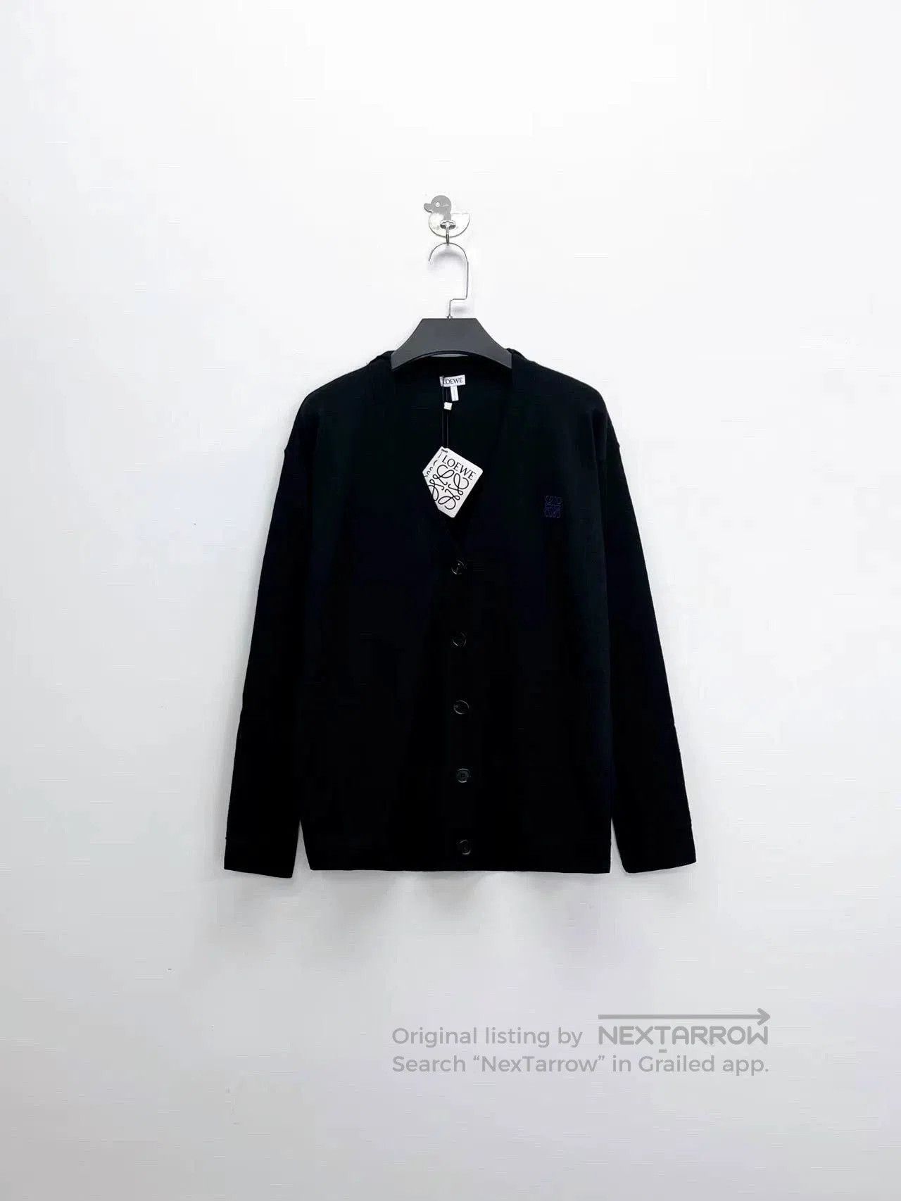 Loewe Loewe Black Wool Embroidered Logo Cardigan. Size US S / EU 44-46 / 1 - 2 Thumbnail