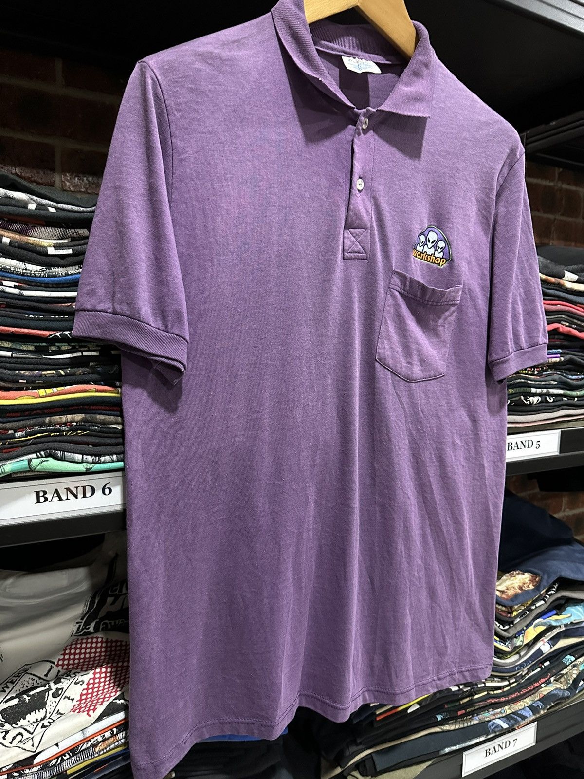 Alien Workshop × Girl Skateboards × Vintage Vintage 90s Alien Workshop Pocket Faded Polo Stedman Tee Size US L / EU 52-54 / 3 - 4 Thumbnail