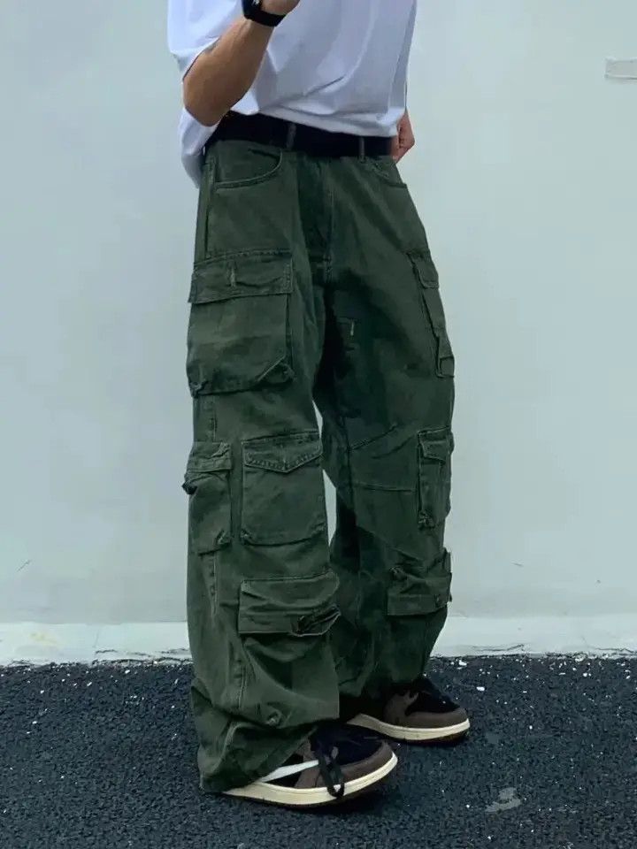 Japanese Brand Cargo pants Multi-pockets Harajuku straight trousers Size US 32 / EU 48 - 5 Thumbnail