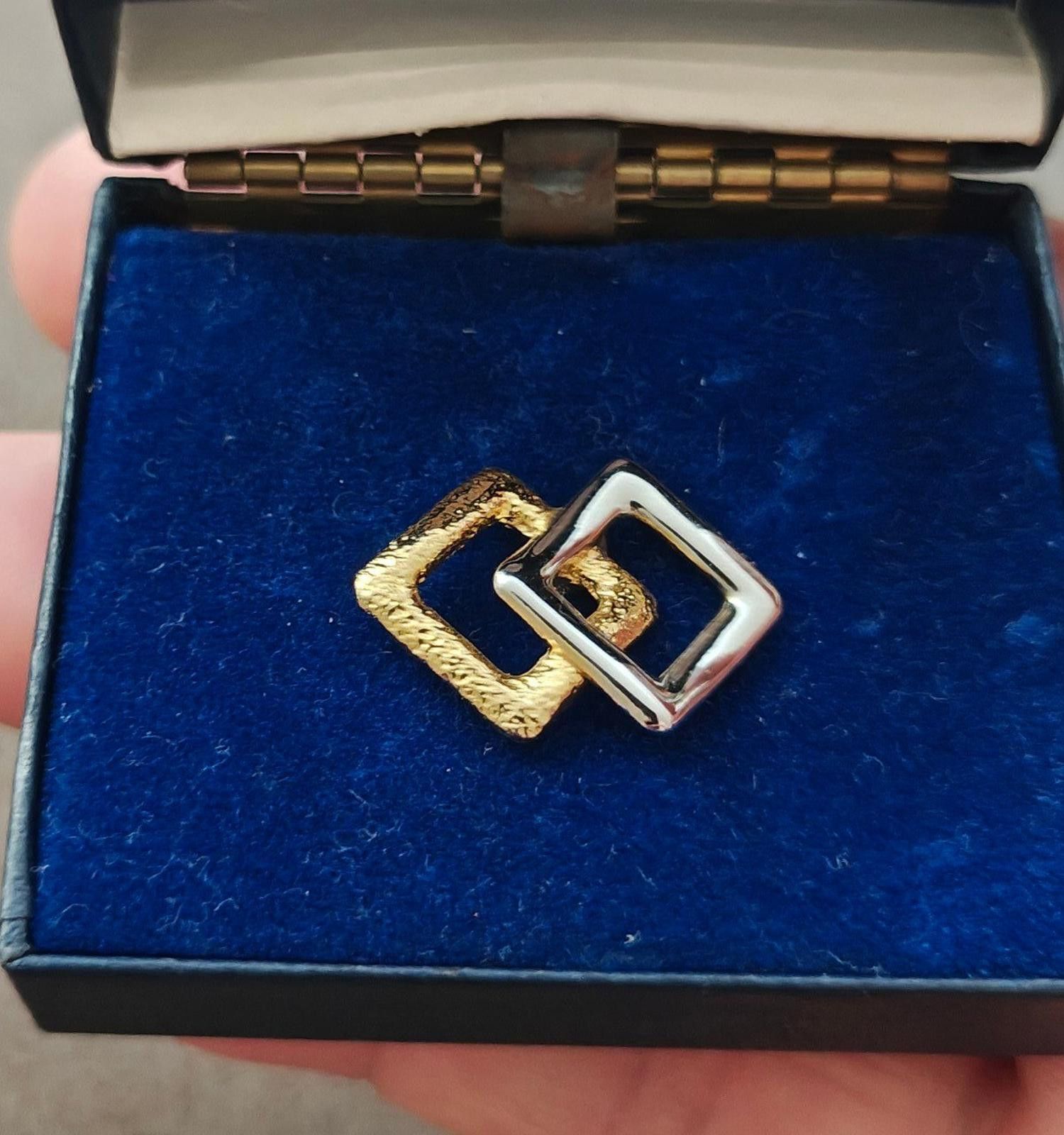 Other 1960s Swank Abstract Link Style Two Tone Textured Tie Tack Size ONE SIZE - 2 Thumbnail