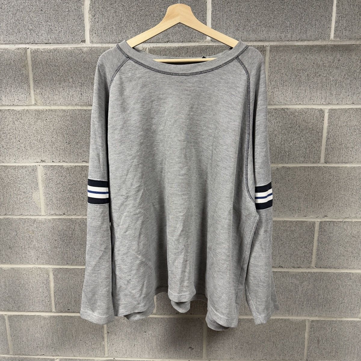 Faded Wide Boxy Striped Raglan Longsleeve Shirt ERD Grunge