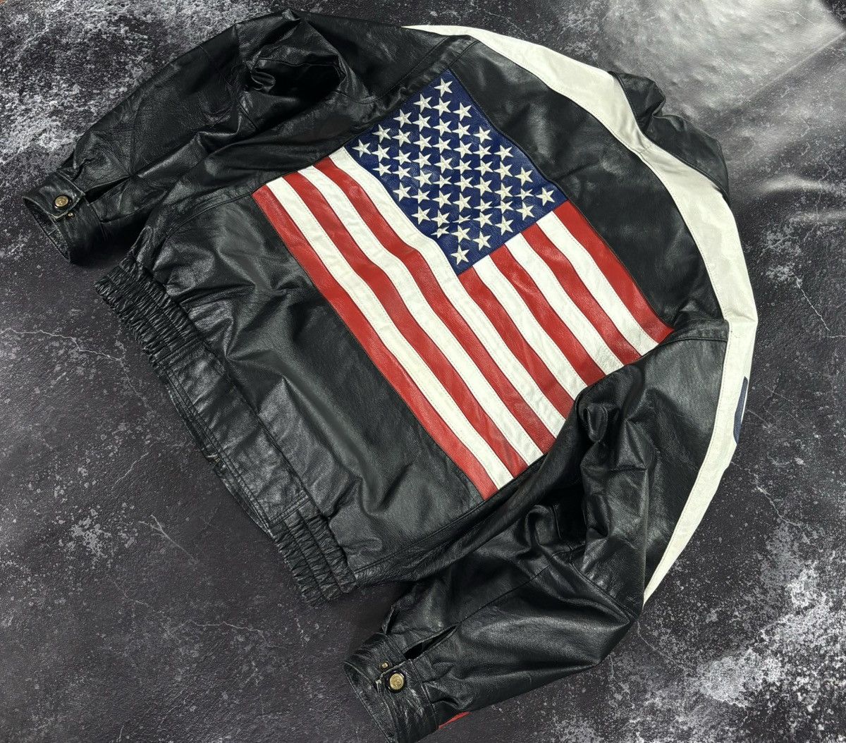 Vintage Vintage Leather USA Bomber jacket Size US L / EU 52-54 / 3 - 3 Thumbnail