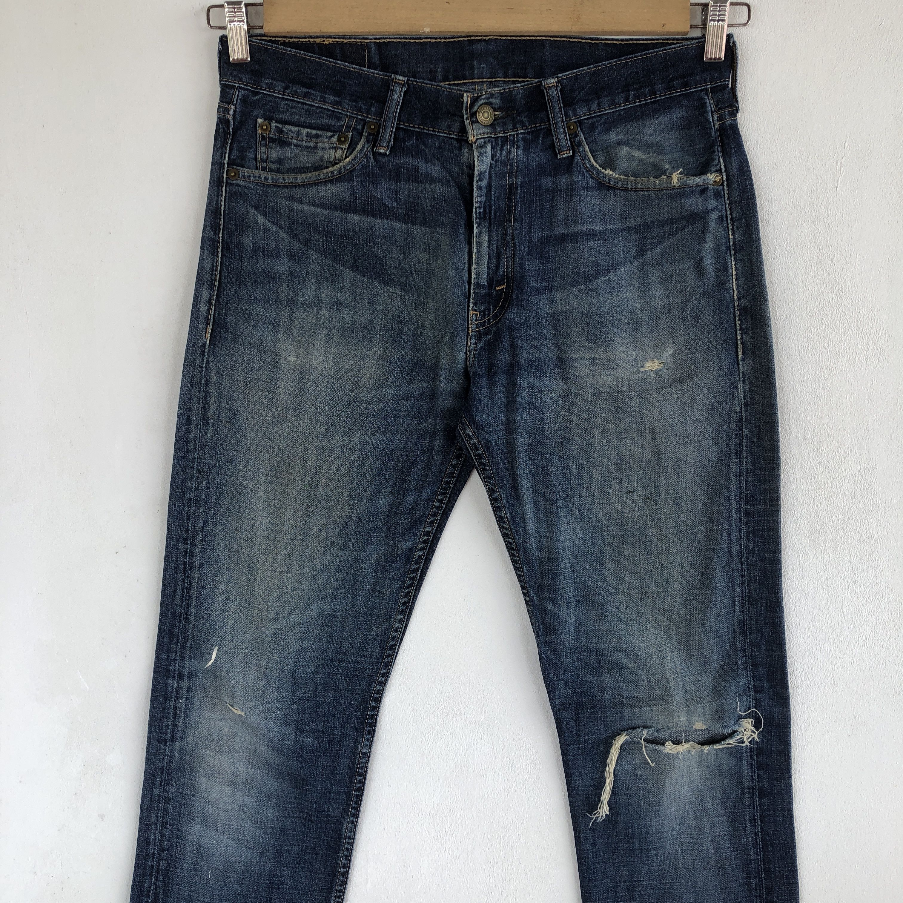 Levi's Vintage Y2K Levis Faded Jeans Levi's 513 Distressed Denim Size US 30 / EU 46 - 3 Thumbnail
