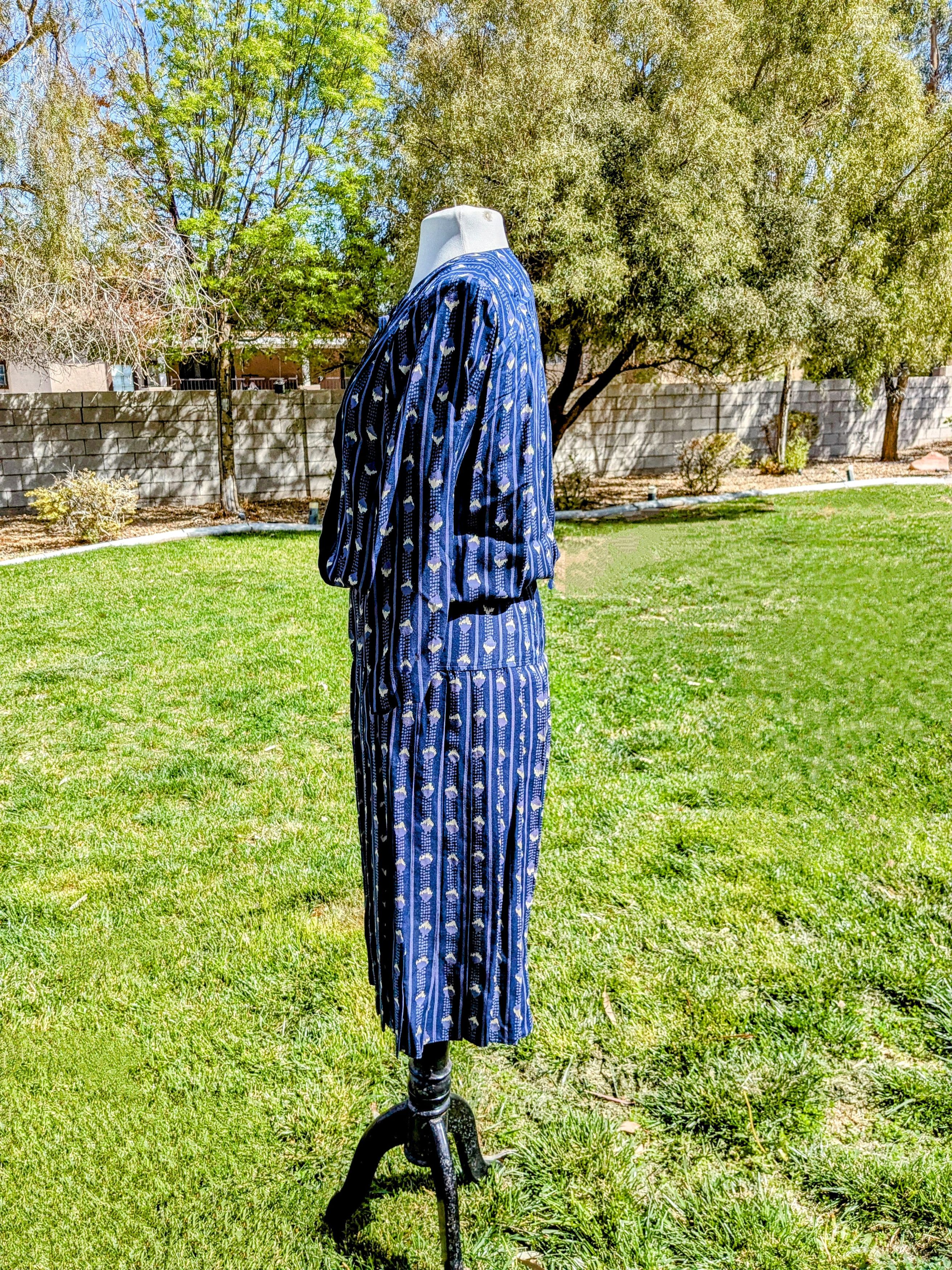 Vintage VTG Cynthia Howie Buhon Sz8 1980s 2pc Top + Maxi Dress Set Size M / US 6-8 / IT 42-44 - 3 Thumbnail