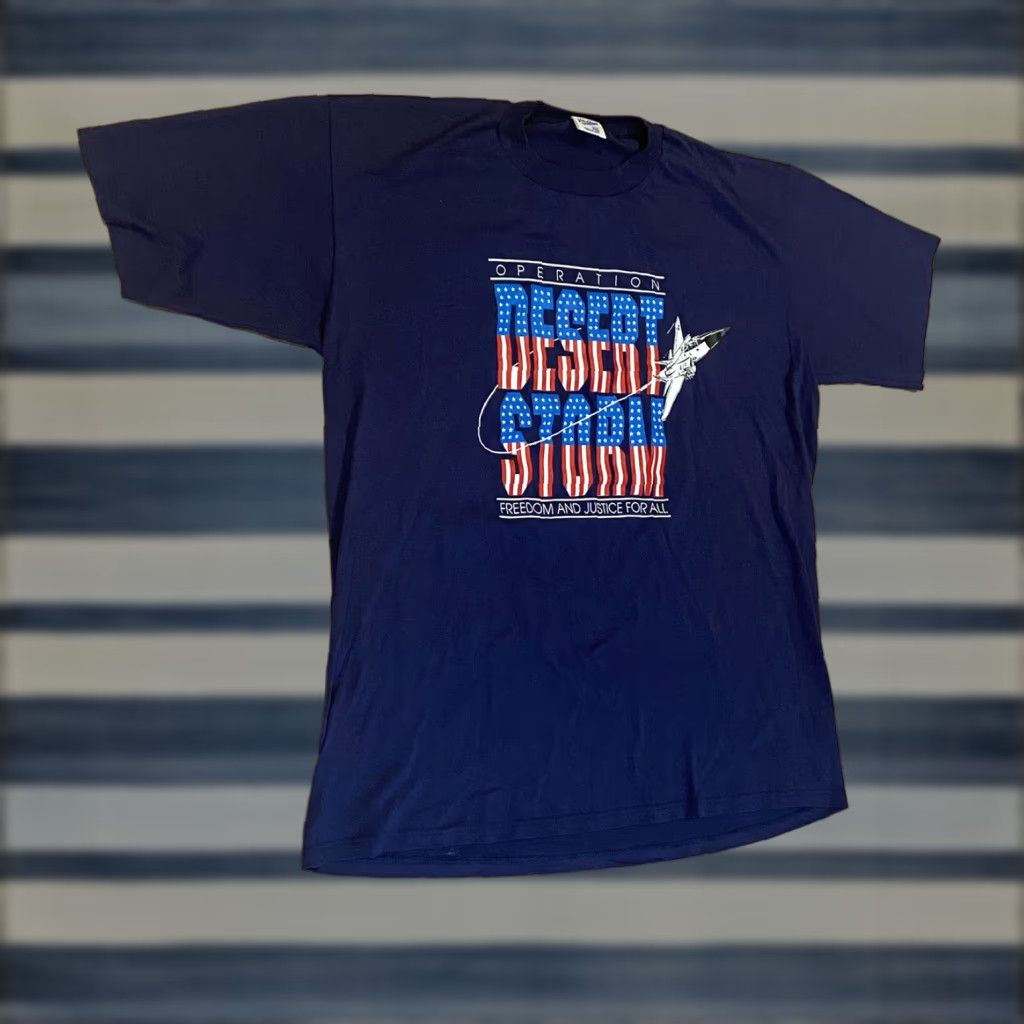 Velva Sheen VINTAGE Operation Desert Storm T Shirt Blue 90s Single-Stitch Tee Men’s XXL Velva Sheen Shirt Men 2XL Blue Size US XXL / EU 58 / 5 - 1 Thumbnail