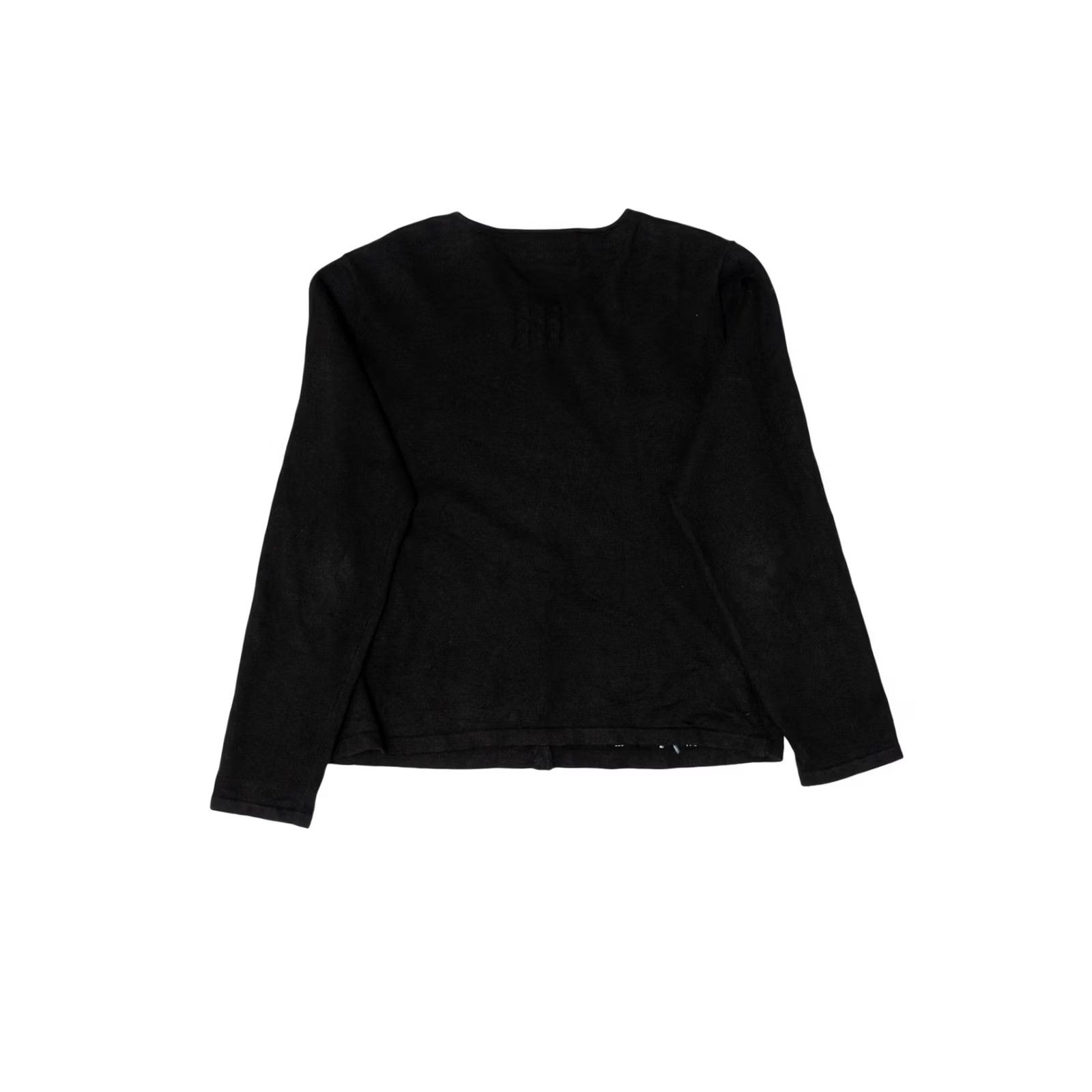 Vintage VINTAGE Marisa Christina Cardigan Women's Cross Stitch Landscape Ugly Christmas 2000s Black Large Ramie Cotton 2003 Mens? Size ONE SIZE - 4 Thumbnail