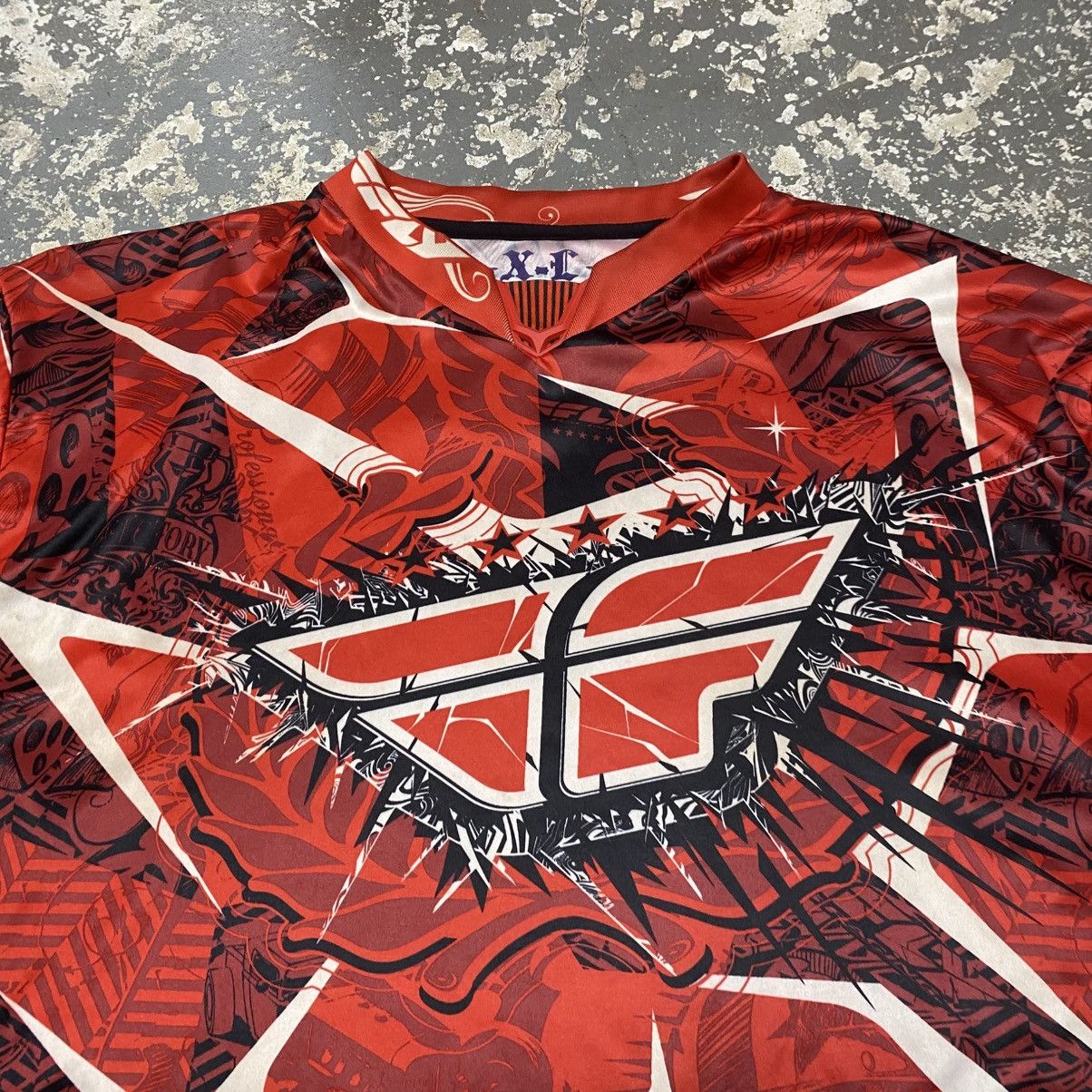 Fox Racing × Vintage Vintage Fly Racing Motor-cross Jersey Long Sleeve Tshirt Size US XL / EU 56 / 4 - 4 Thumbnail