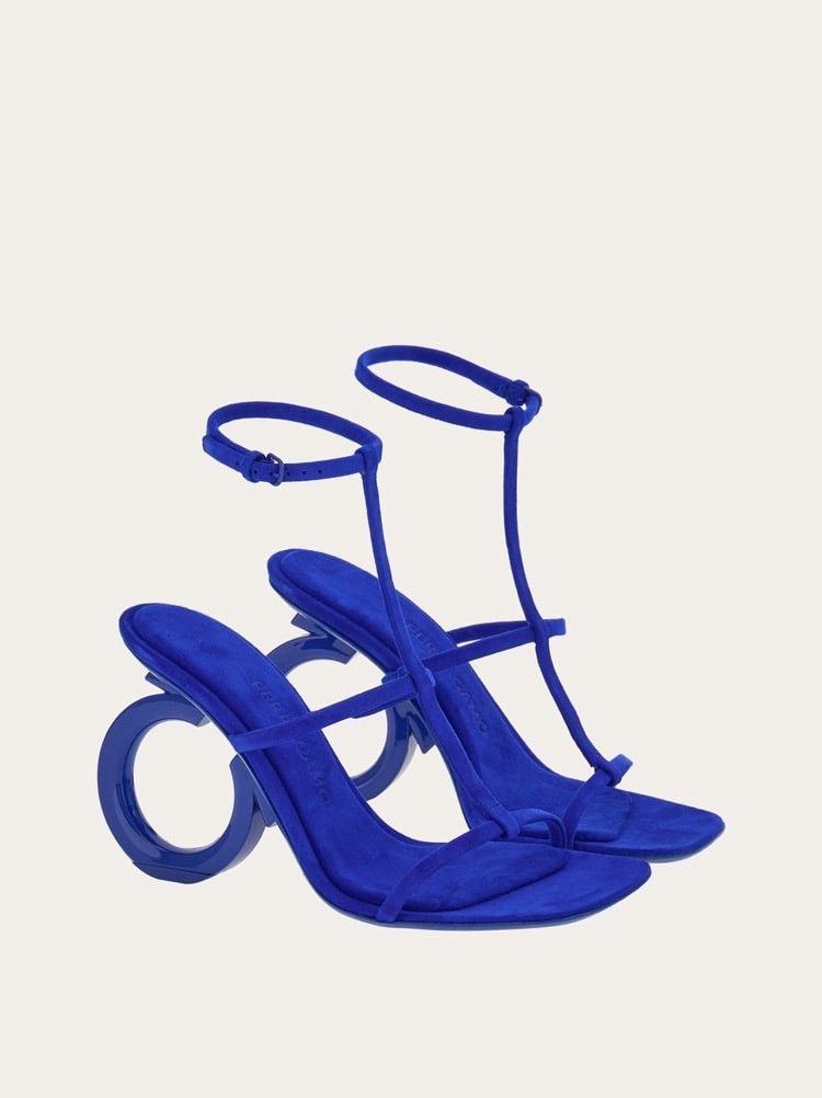 Salvatore Ferragamo o1y0426 Slingback Sandals in Blue Size US 8.5 / IT 38.5 - 3 Thumbnail