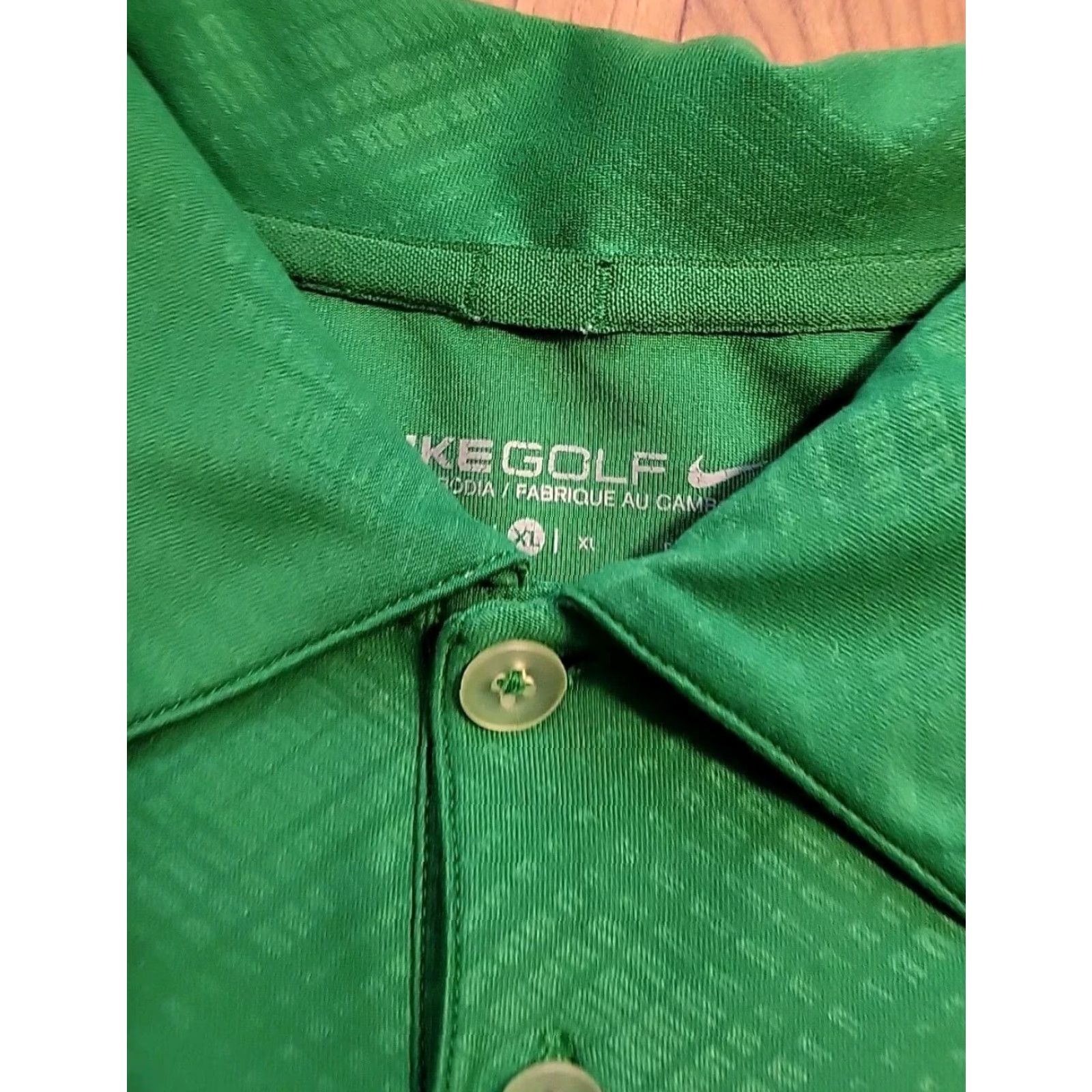 Nike Nike Polo Shirt XL Green Geometric Dri-Fit 48" Chest Short Sleeve Regular Mens EUC Size US XL / EU 56 / 4 - 3 Thumbnail