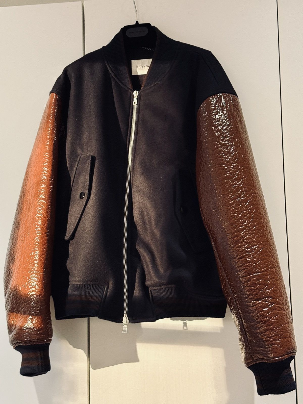 Dries Van Noten Wool Pleather Verso Tris Varsity Jacket (Bomber) Size US L / EU 52-54 / 3 - 2 Thumbnail