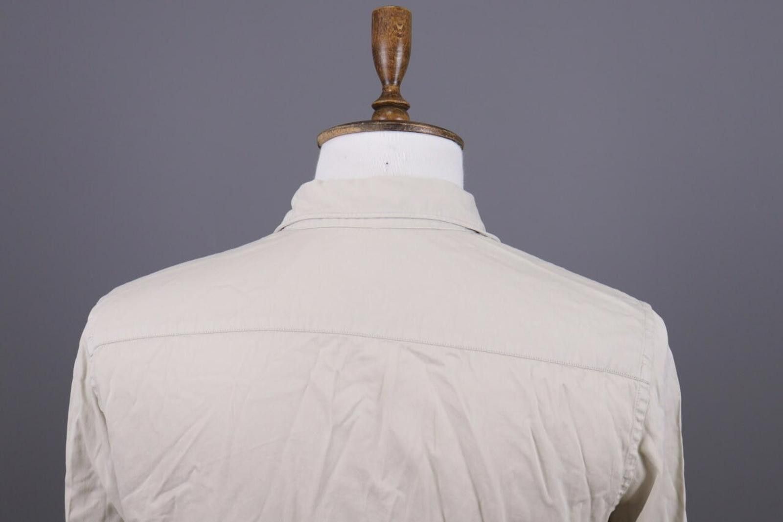 Designer Hackett London Slim Fit Beige Button Down Shirt Size M Size US M / EU 48-50 / 2 - 9 Thumbnail