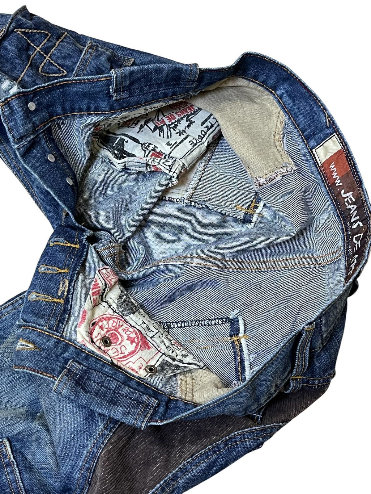 Japanese Brand JAPANESE ARCHIVE Y2K JEANS DE ART BONDAGE CARGO FLARED JEANS Size US 34 / EU 50 - 9 Thumbnail