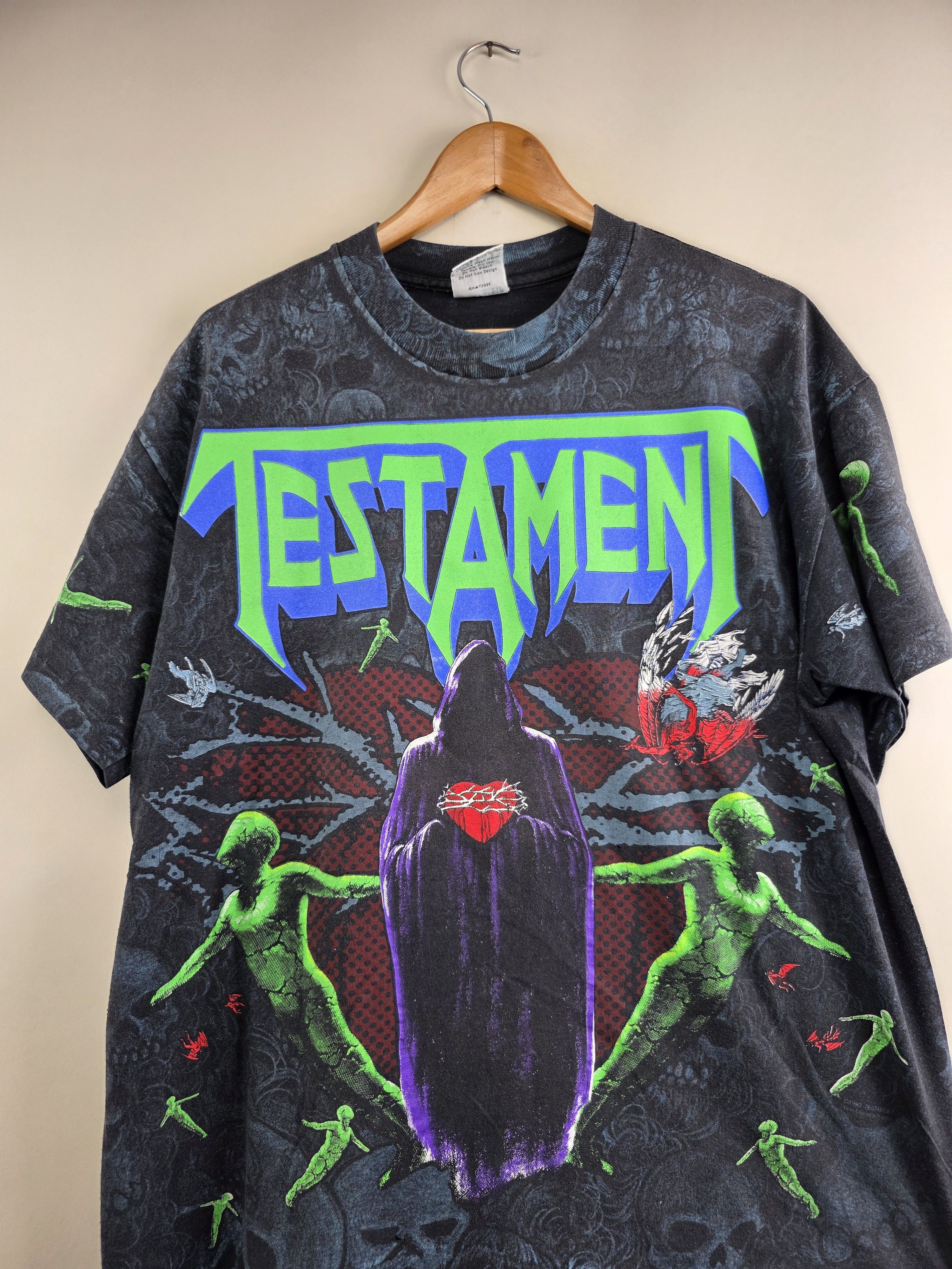 Band Tees × Vintage 1992 Testament All over print XL 23" 29" Size US XL / EU 56 / 4 - 2 Thumbnail