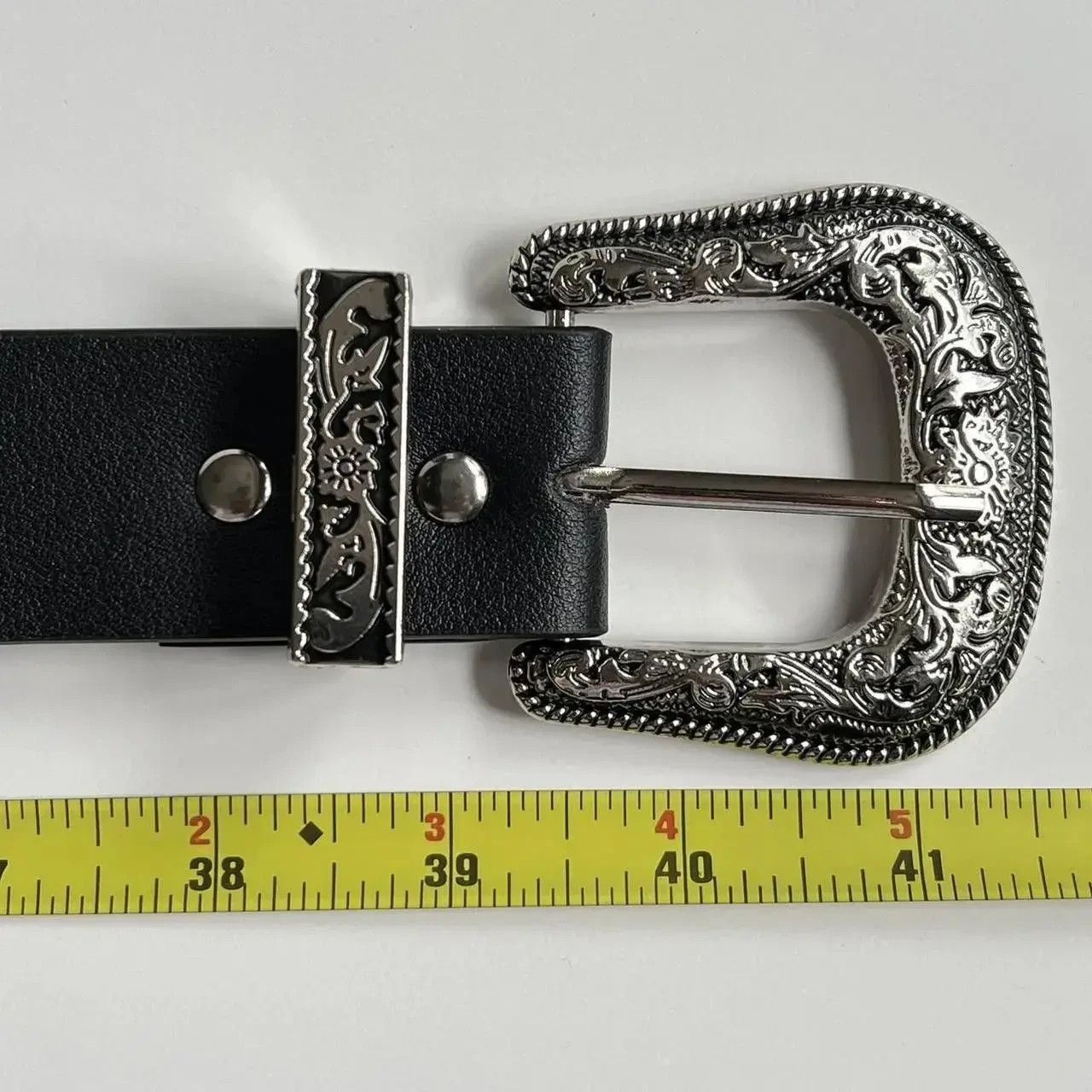 Cowboy Equipment vintage black american western cowboy boho star studded belt Size ONE SIZE - 3 Thumbnail