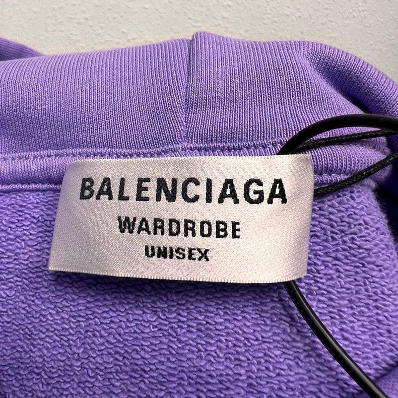 Balenciaga Balenciaga Wave Cola Taro Purple Embroidered Washed Hoodie Size US M / EU 48-50 / 2 - 3 Thumbnail