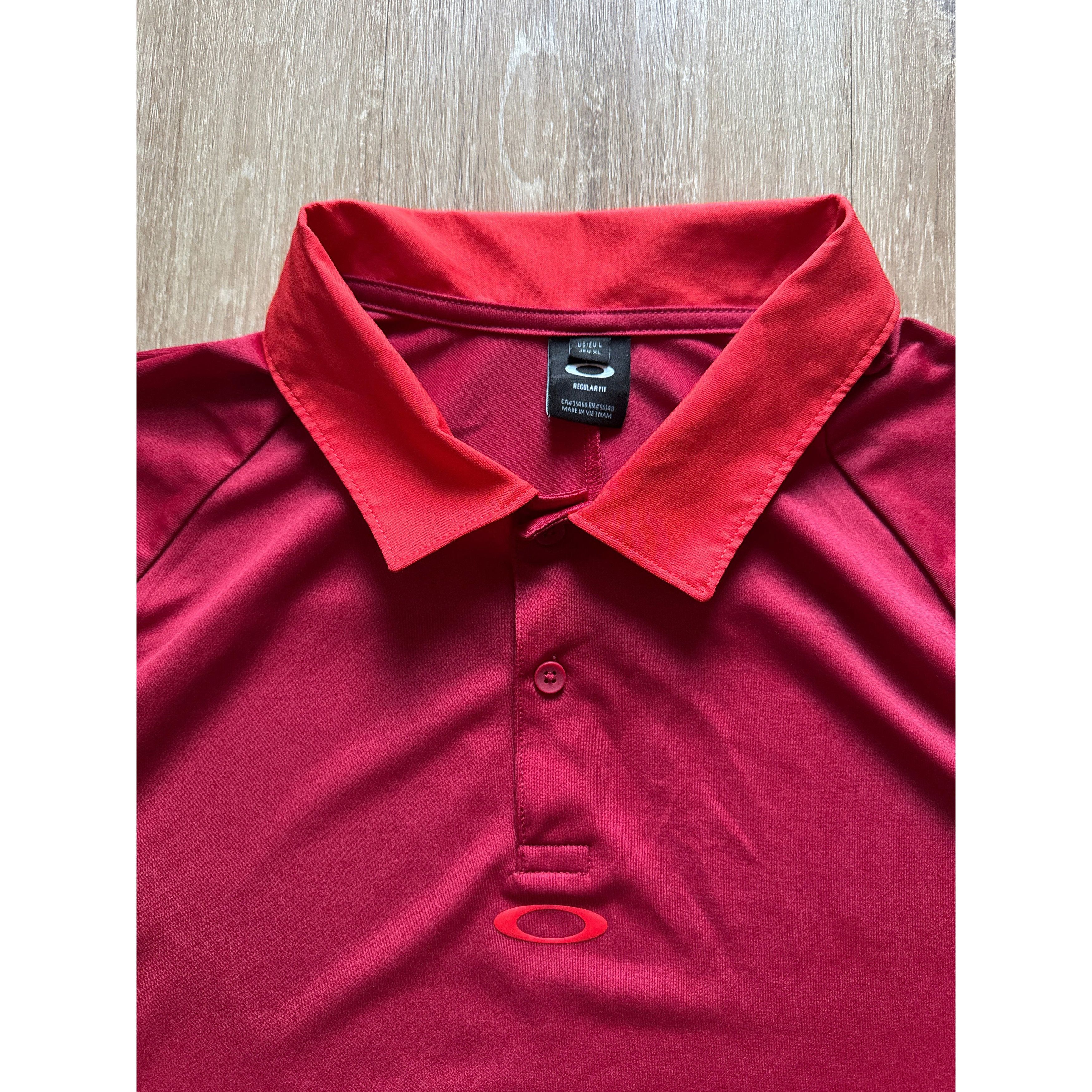 Oakley Oakley Medium Red Orange Solid Short Sleeve Performance Golf Size US L / EU 52-54 / 3 - 2 Thumbnail